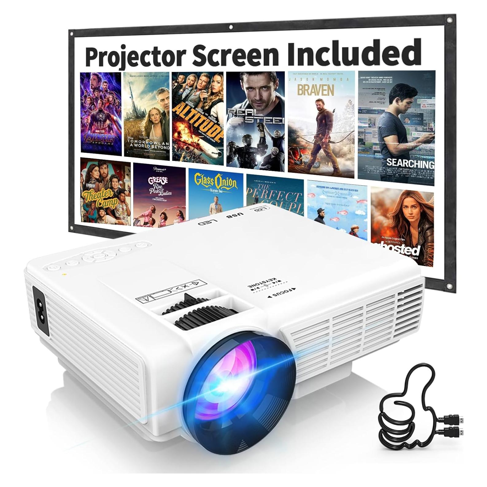 Proyector Mini Full HD 1080P PANSEBA con Bluetooth y Pantalla