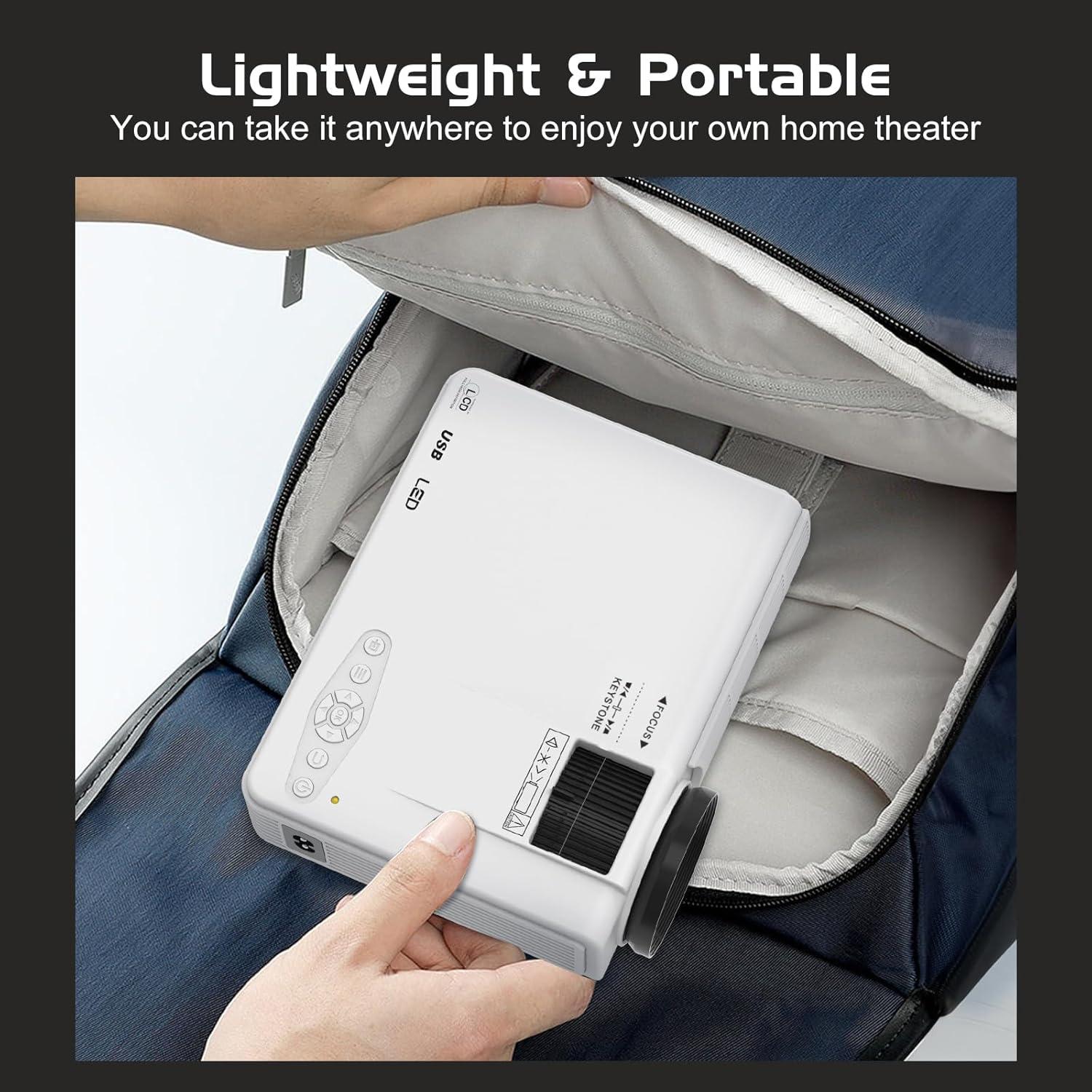 Proyector Mini Full HD 1080P PANSEBA con Bluetooth y Pantalla