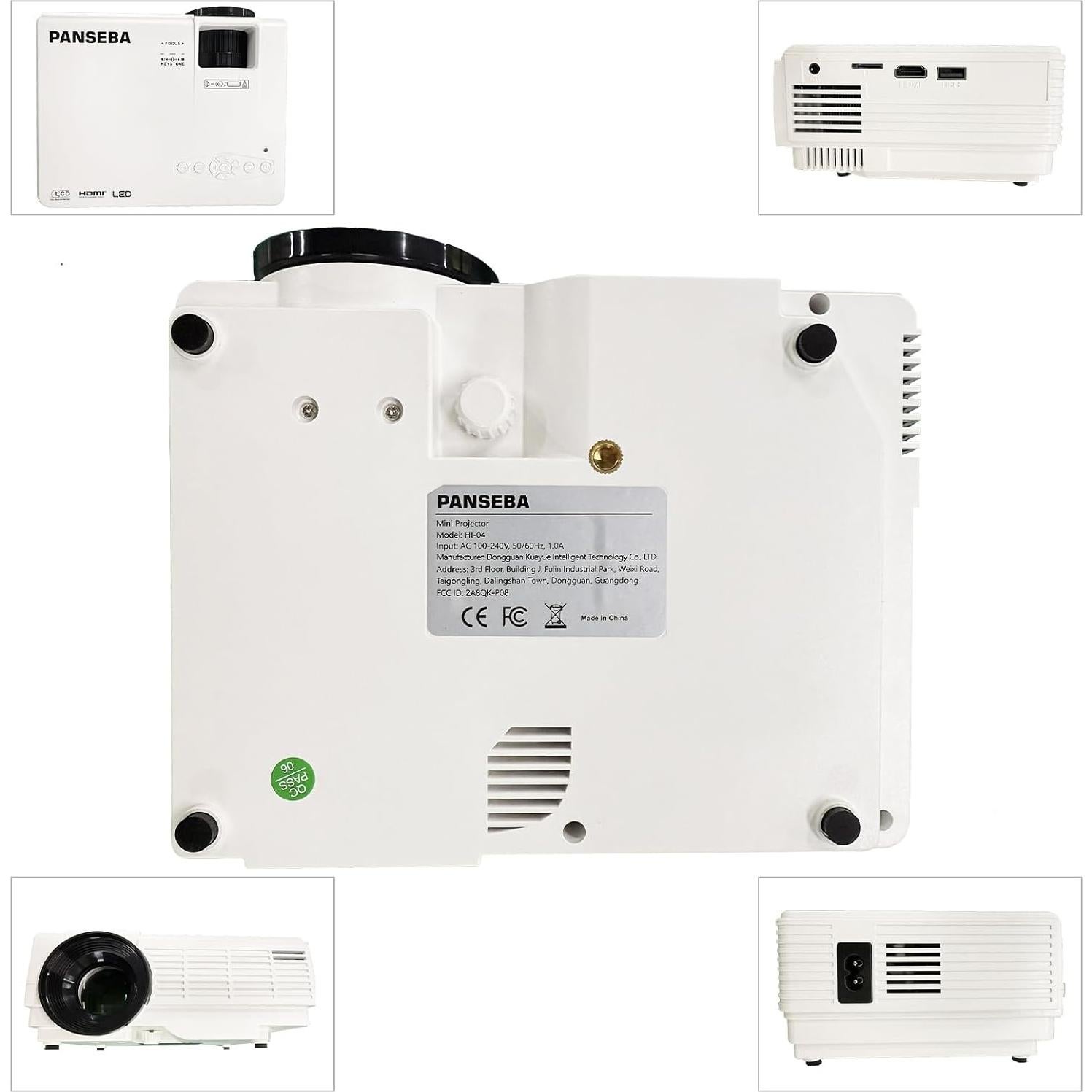 Proyector Mini Full HD 1080P PANSEBA con Bluetooth y Pantalla