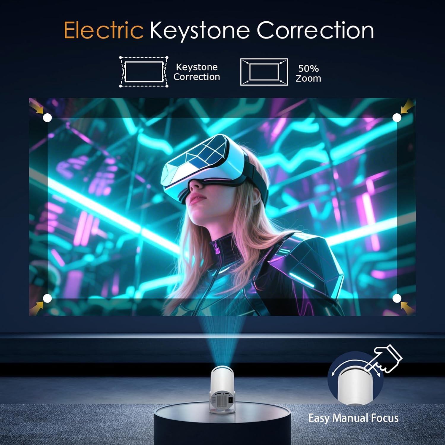 Mini Proyector Portátil Sainellor 1080P Soporte 270° HDMI USB