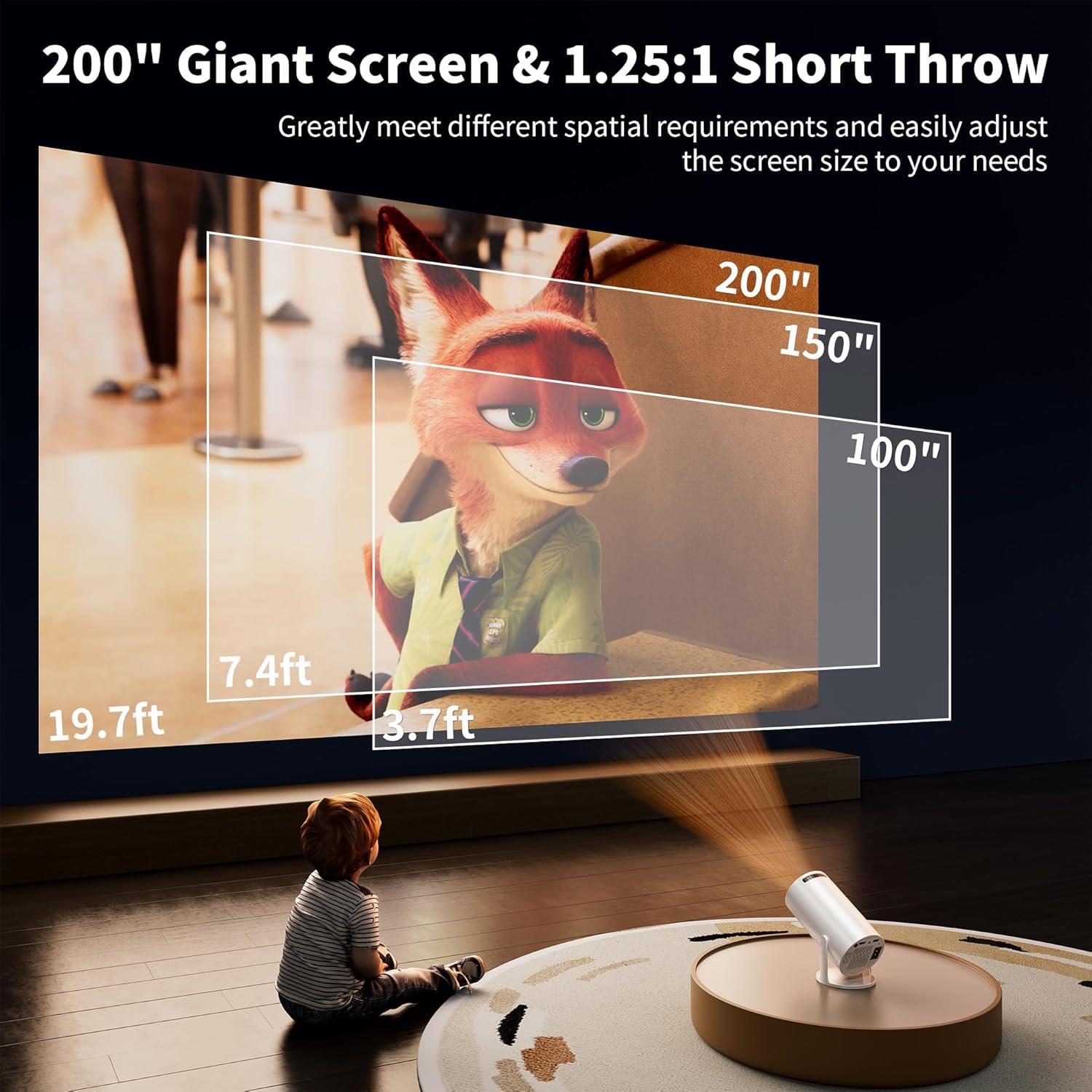 Mini Proyector Portátil Sainellor 1080P Soporte 270° HDMI USB