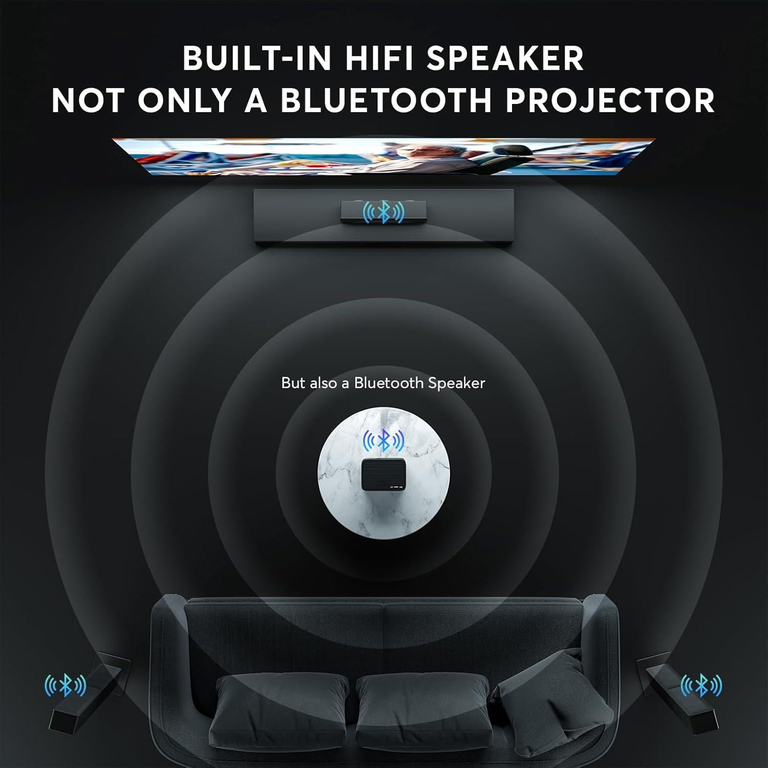 Proyector PANSEBA AK-68 4K Nativo 1080P Bluetooth Portátil
