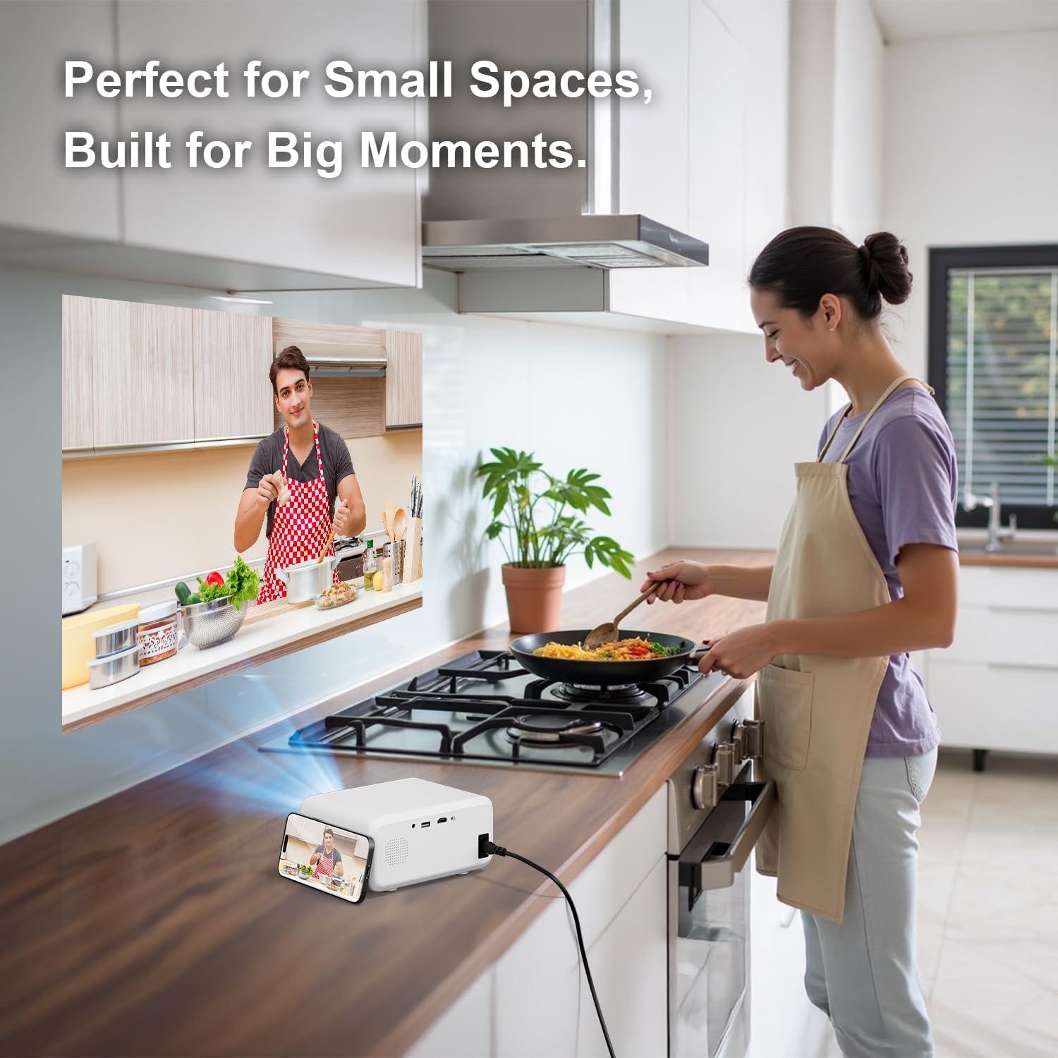 Mini Proyector Portátil VISULAPEX 1080p WiFi Bluetooth 13000L