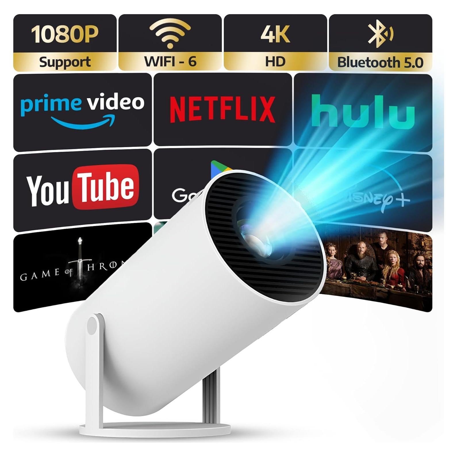 Proyector Mini Portátil 4K HD SSCDesigns con WiFi y Bluetooth