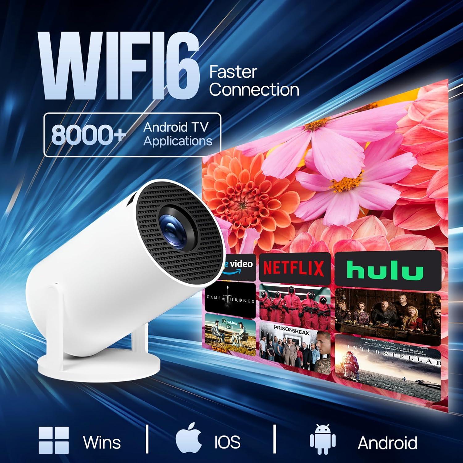 Proyector Mini Portátil 4K HD SSCDesigns con WiFi y Bluetooth