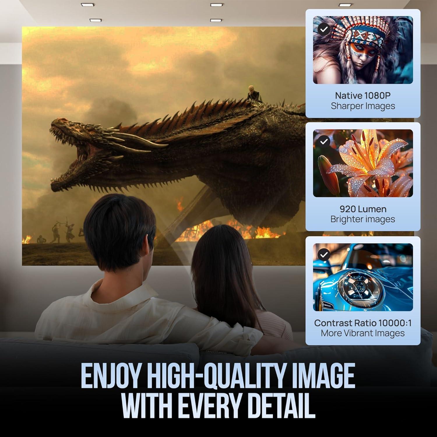 Proyector Mini Portátil 4K HD SSCDesigns con WiFi y Bluetooth