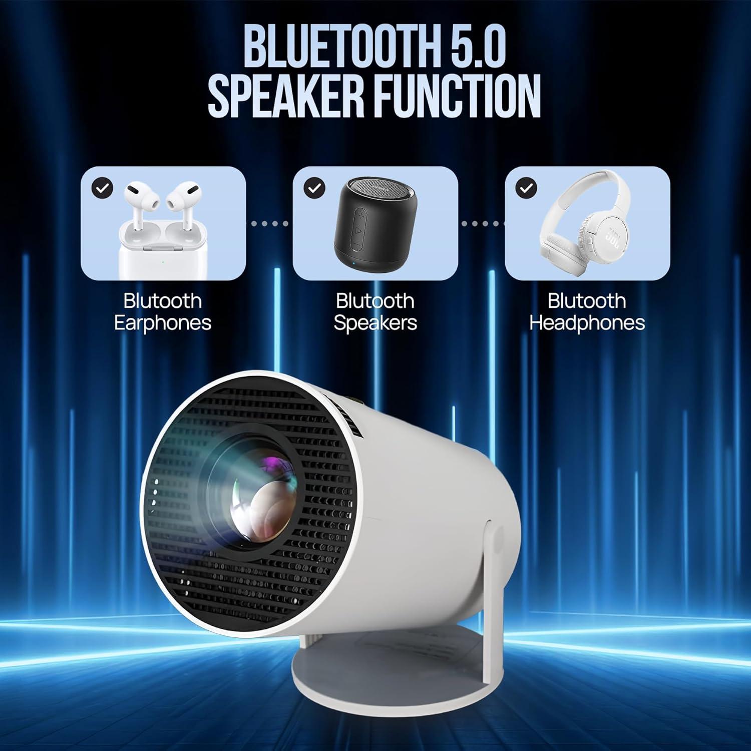 Proyector Mini Portátil 4K HD SSCDesigns con WiFi y Bluetooth