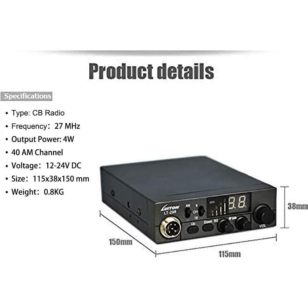 Radio CB LUITON LT-298 40 Canales Compacta 12-24V