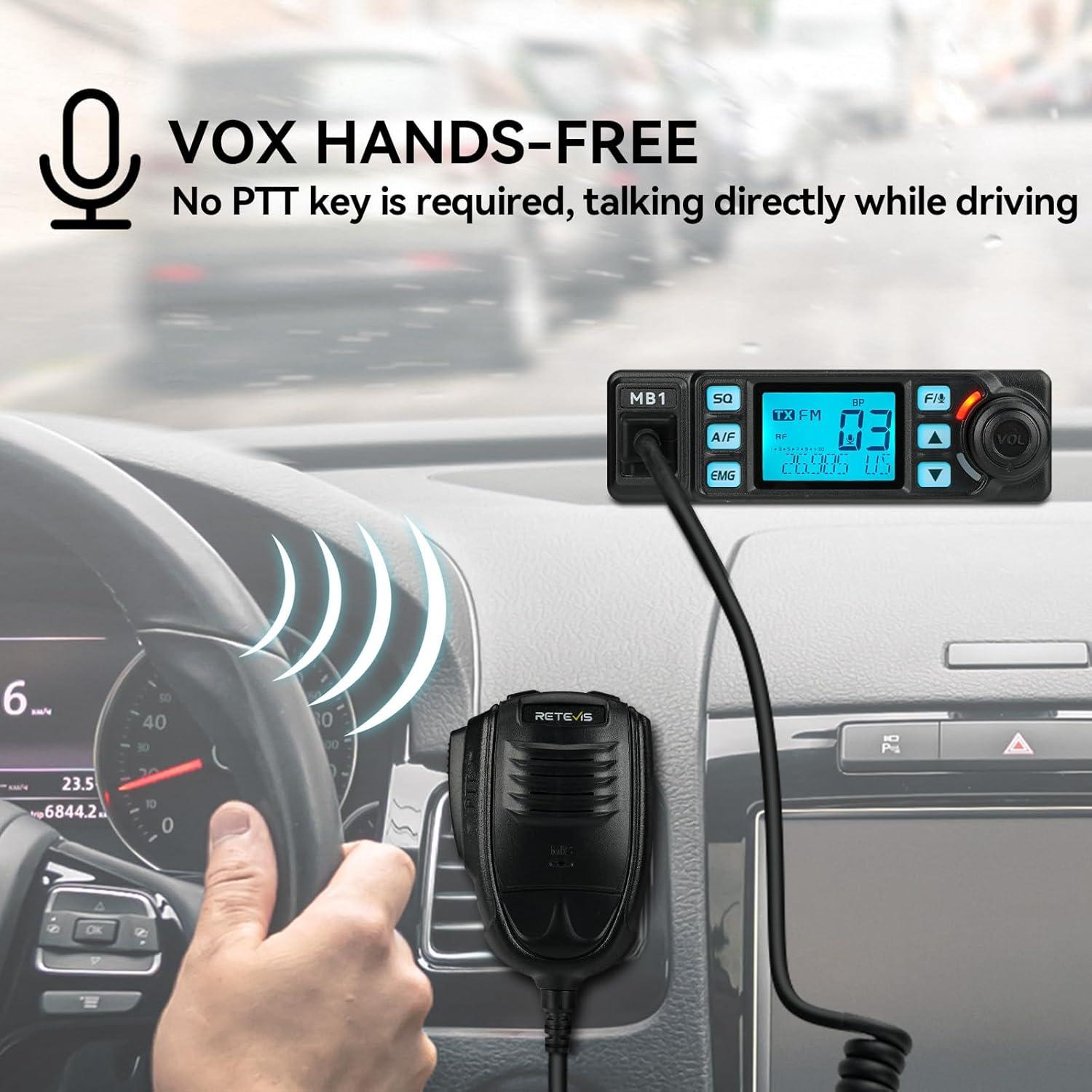 Radio CB Retevis MB1 40 Canales con Antena y Cancelación de Ruido