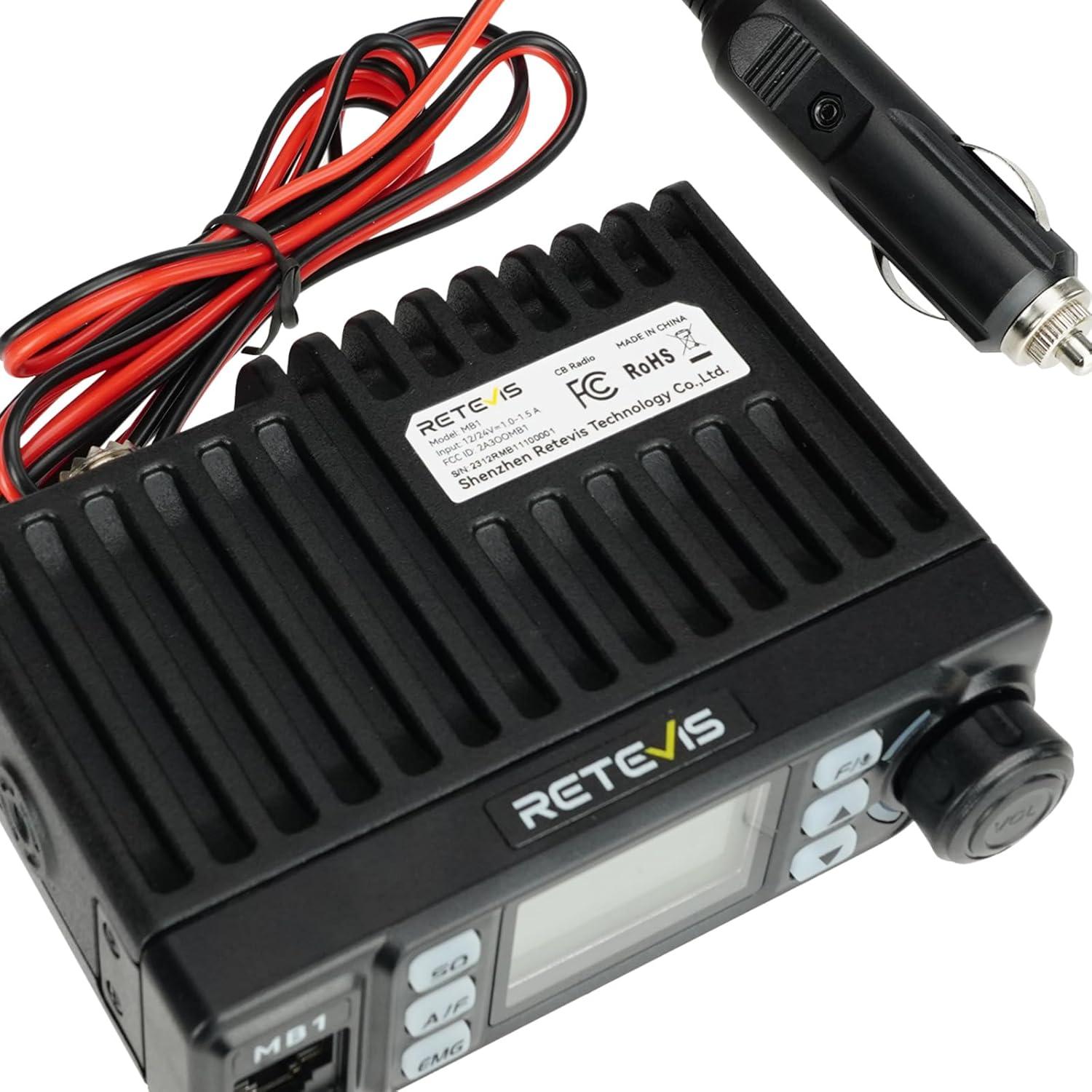 Radio CB Retevis MB1 40 Canales con Antena y Cancelación de Ruido