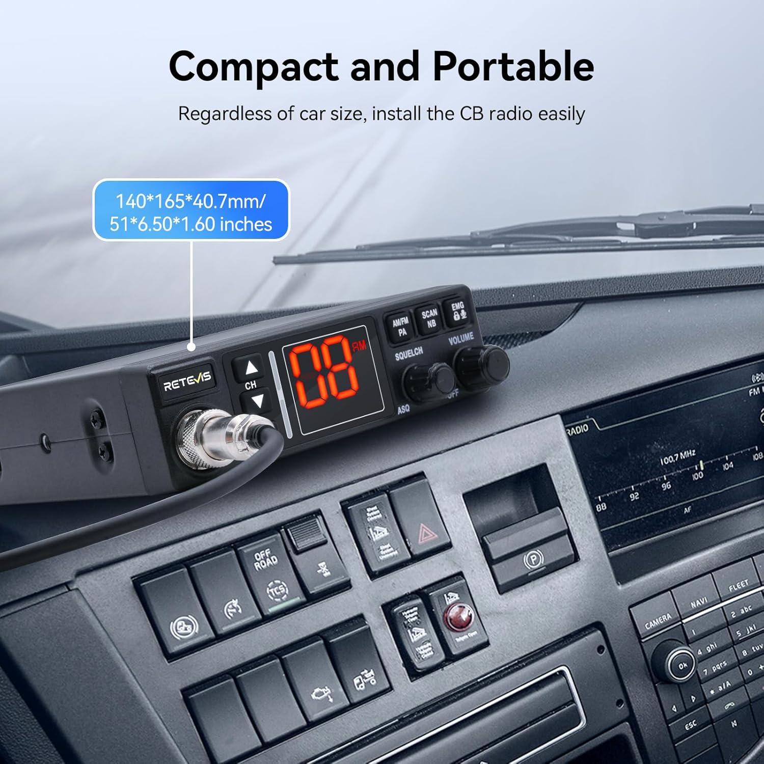 Radio CB Retevis MB3A 40 Canales AM/FM para Camioneros