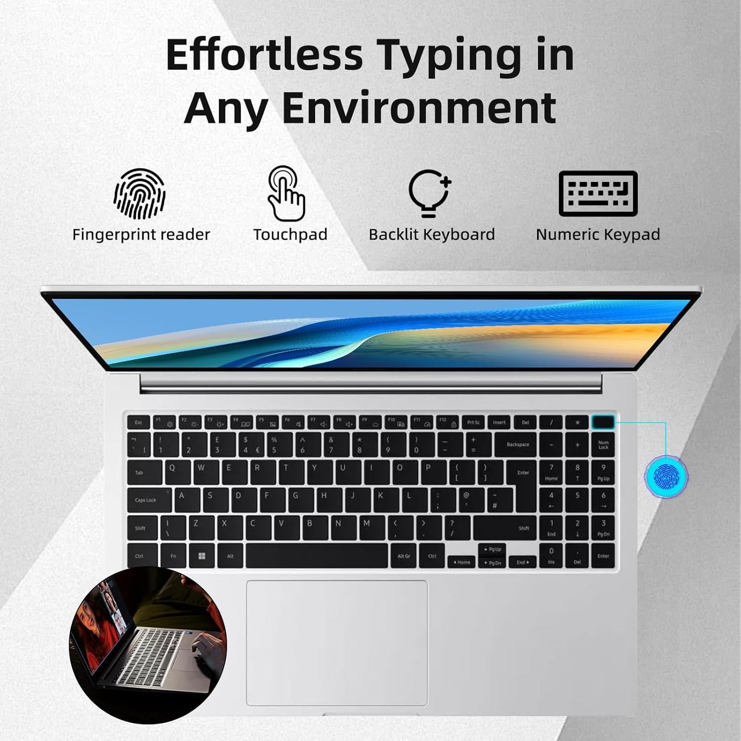 Galaxy Book4 Business Laptop - Win 11 Pro & MS Office Lifetime, 15.6" FHD Display, Intel 10-Core 7-150U(up to 5.4 GHz), 16GB RAM, 1TB SSD, 14H Long Battery Life, with External CD/DVD Drive