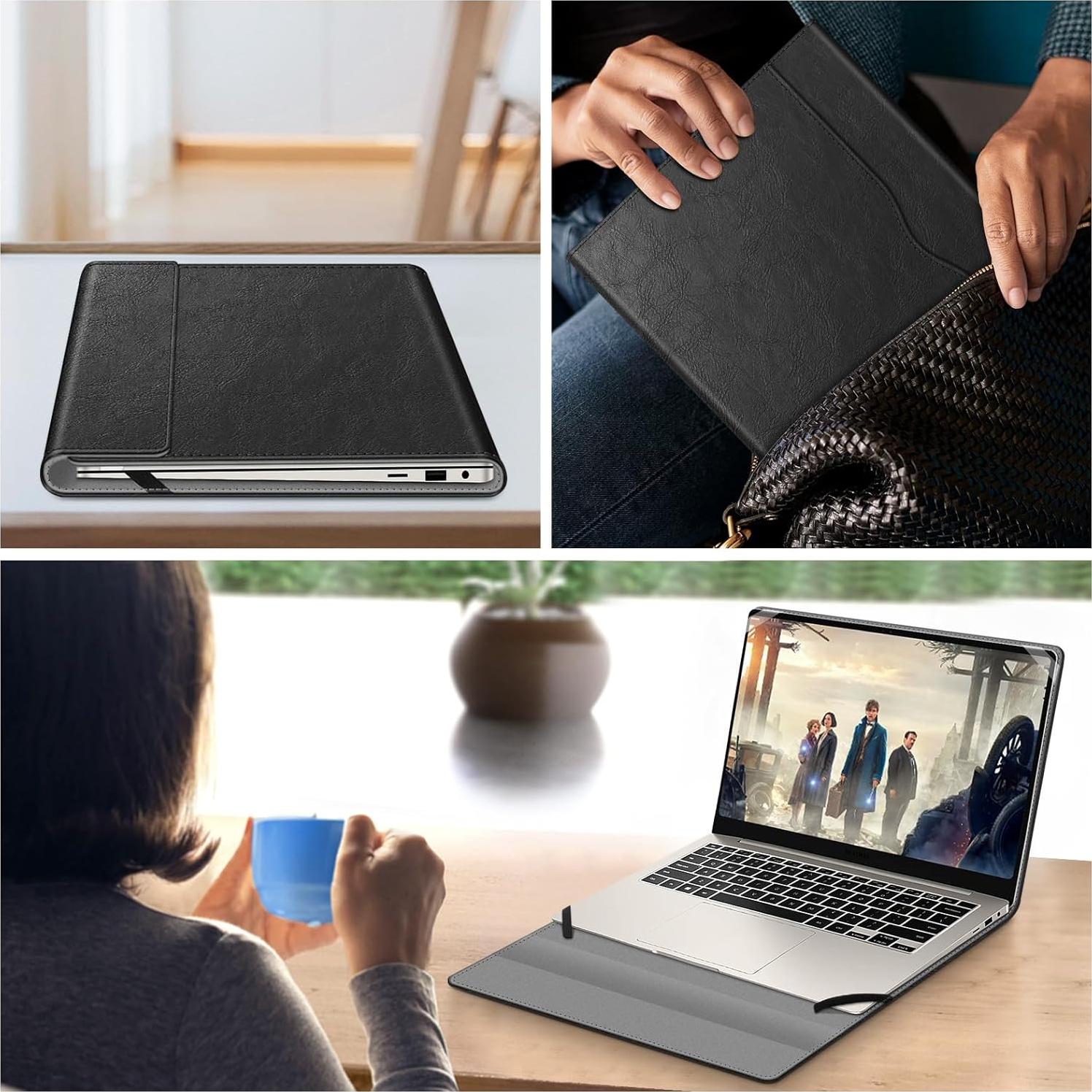 Funda Fintie para Samsung Galaxy Book4/Book3 Pro 14" - Cuero PU Negro