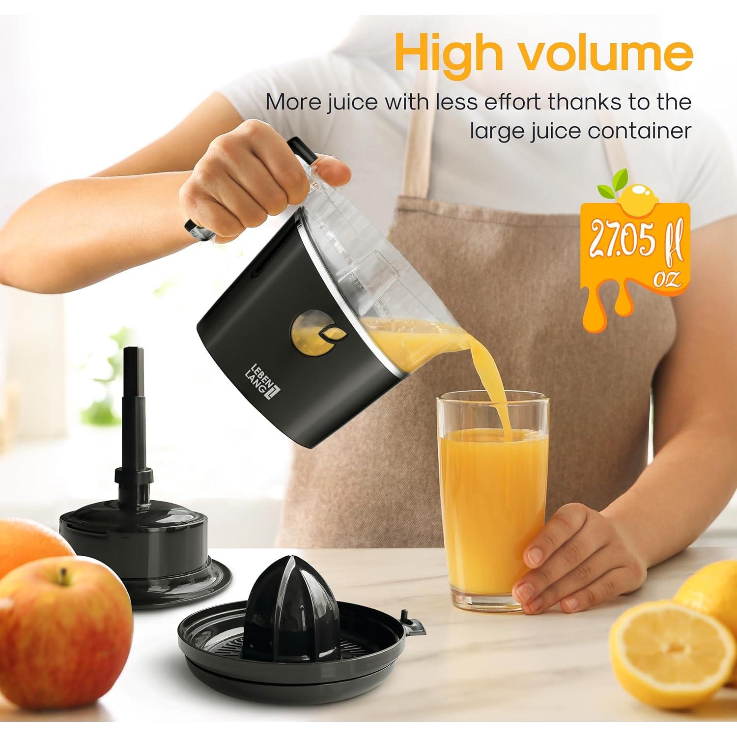 Exprimidor Eléctrico LEBENLANG LBL3386S - 800 ml, Sin BPA