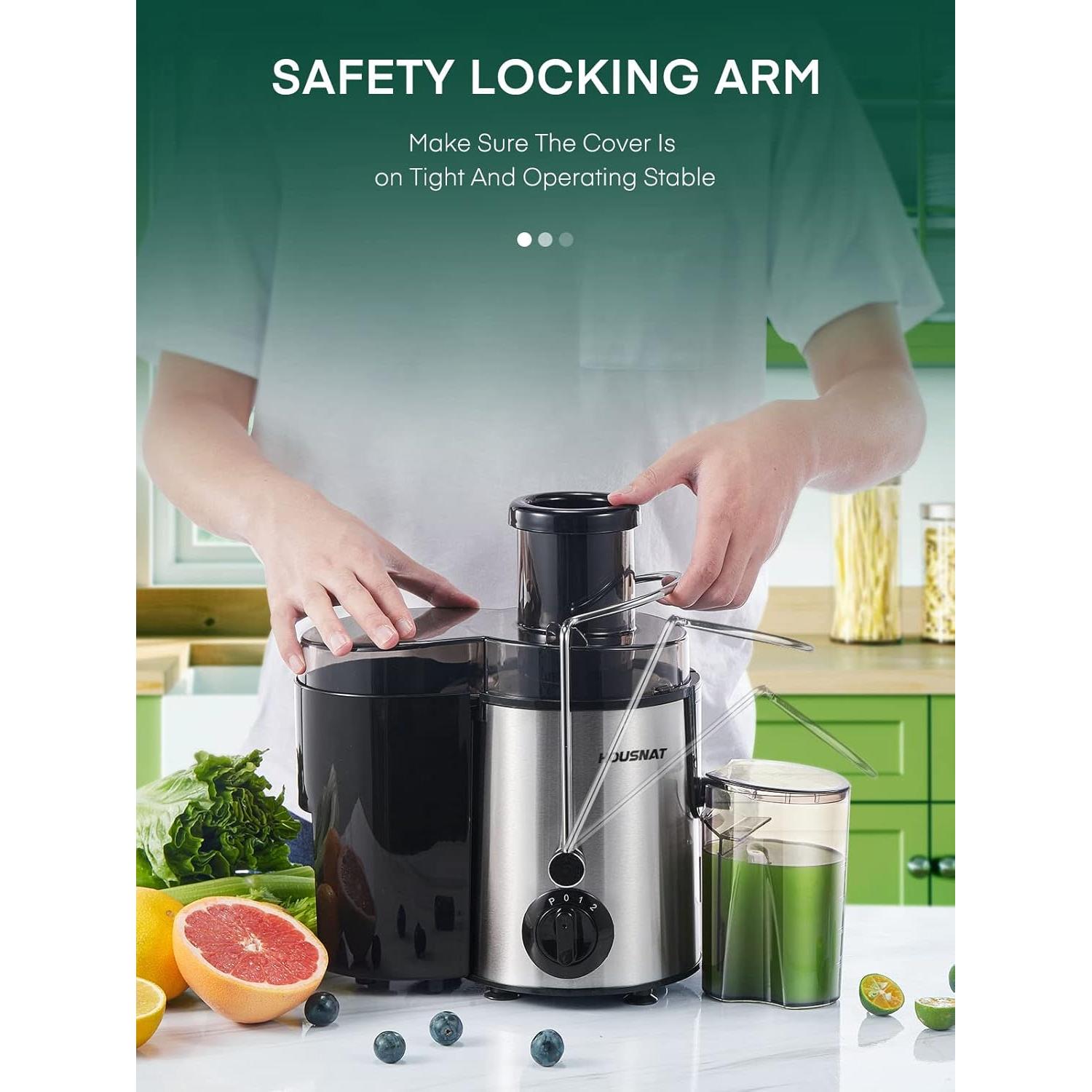 Extractor de Jugo HOUSNAT 400W Acero Inoxidable 3 Velocidades