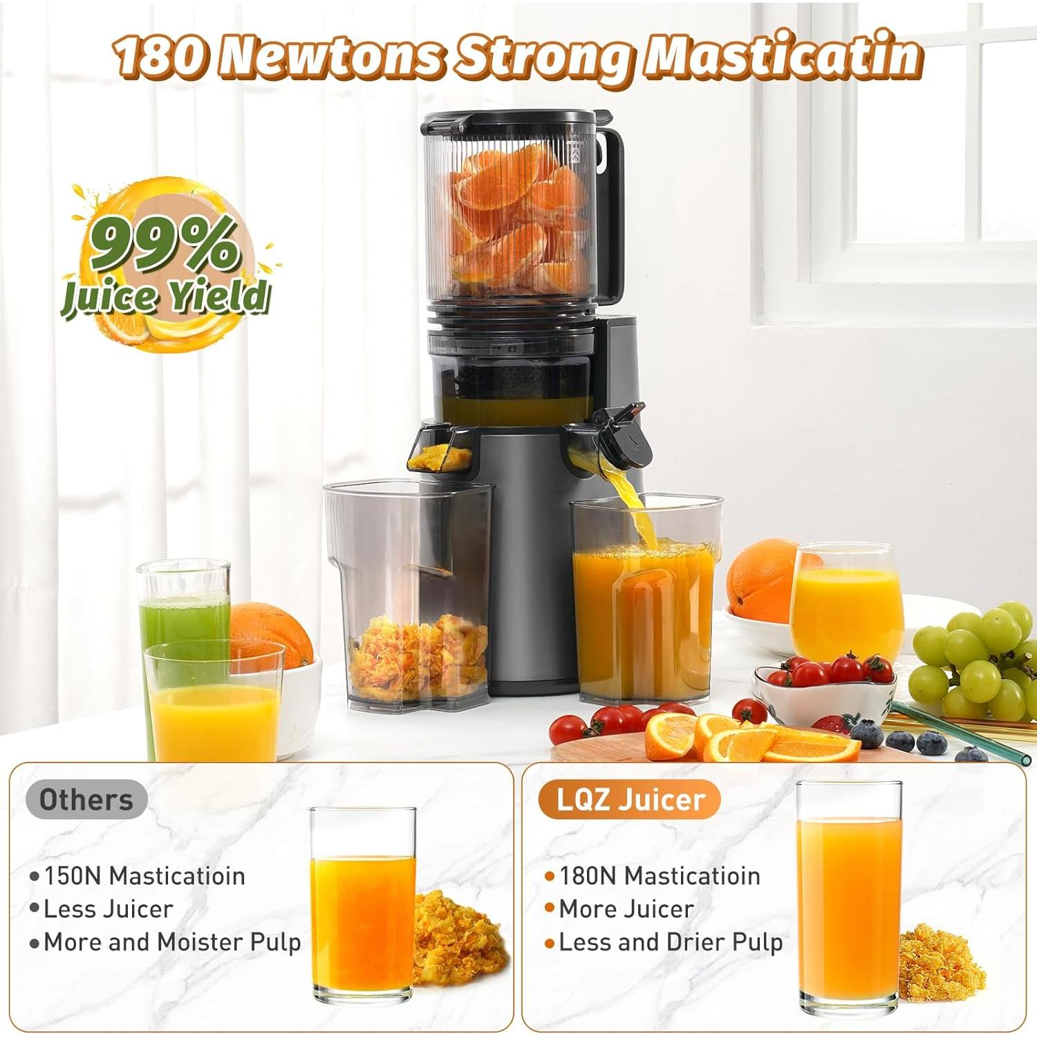 Extractor de Jugo Masticador LQZ YZJ-Y 350W Fácil de Limpiar