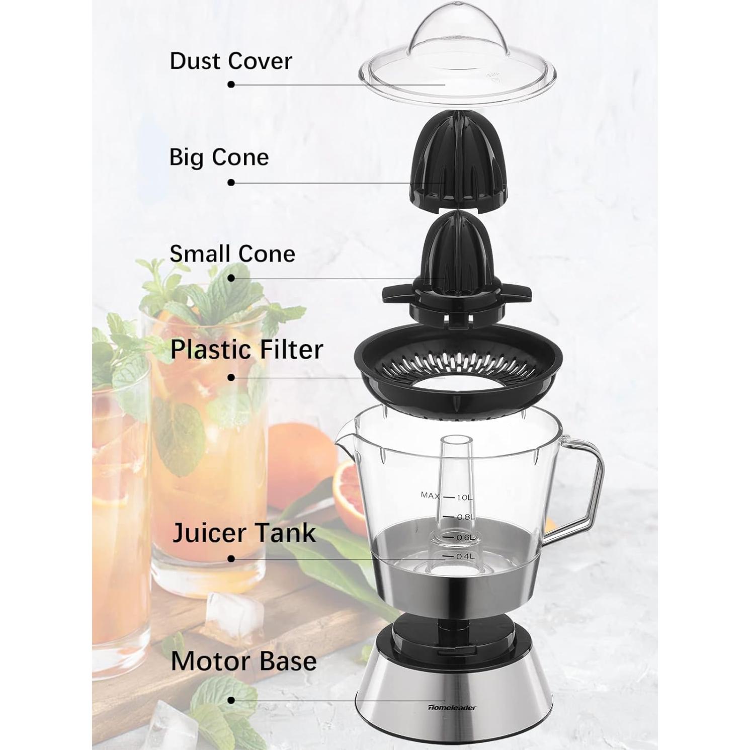 Exprimidor Eléctrico de Cítricos Homeleader 70W con Filtro