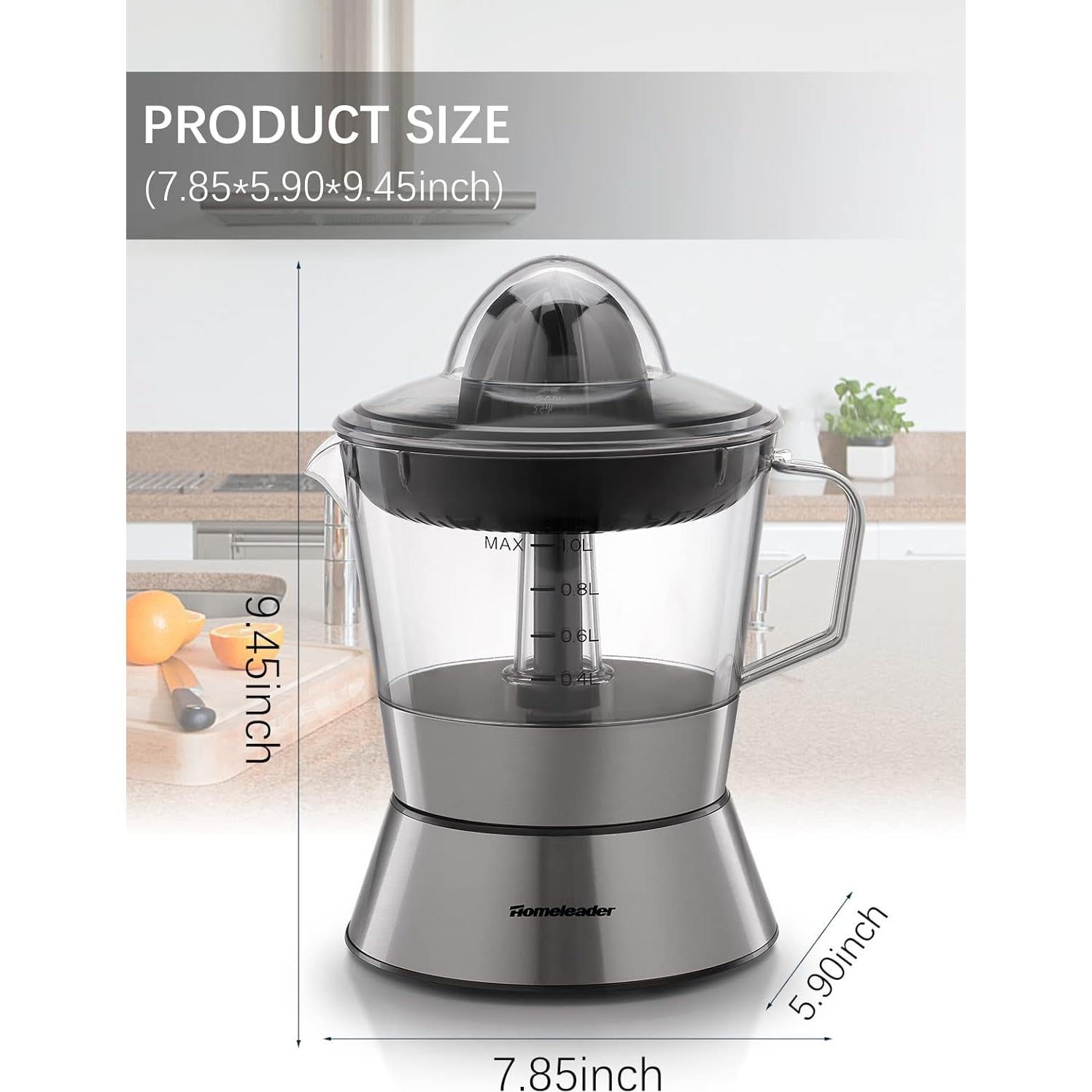 Exprimidor Eléctrico de Cítricos Homeleader 70W con Filtro