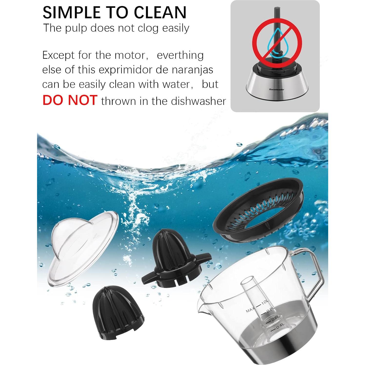 Exprimidor Eléctrico de Cítricos Homeleader 70W con Filtro