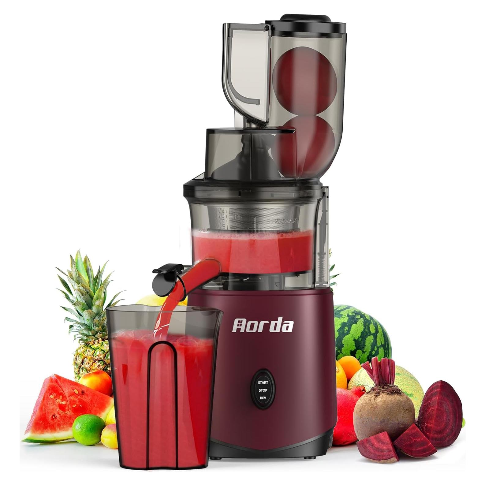 Exprimidor Masticador Aorda AR 200W Rojo para Frutas y Verduras