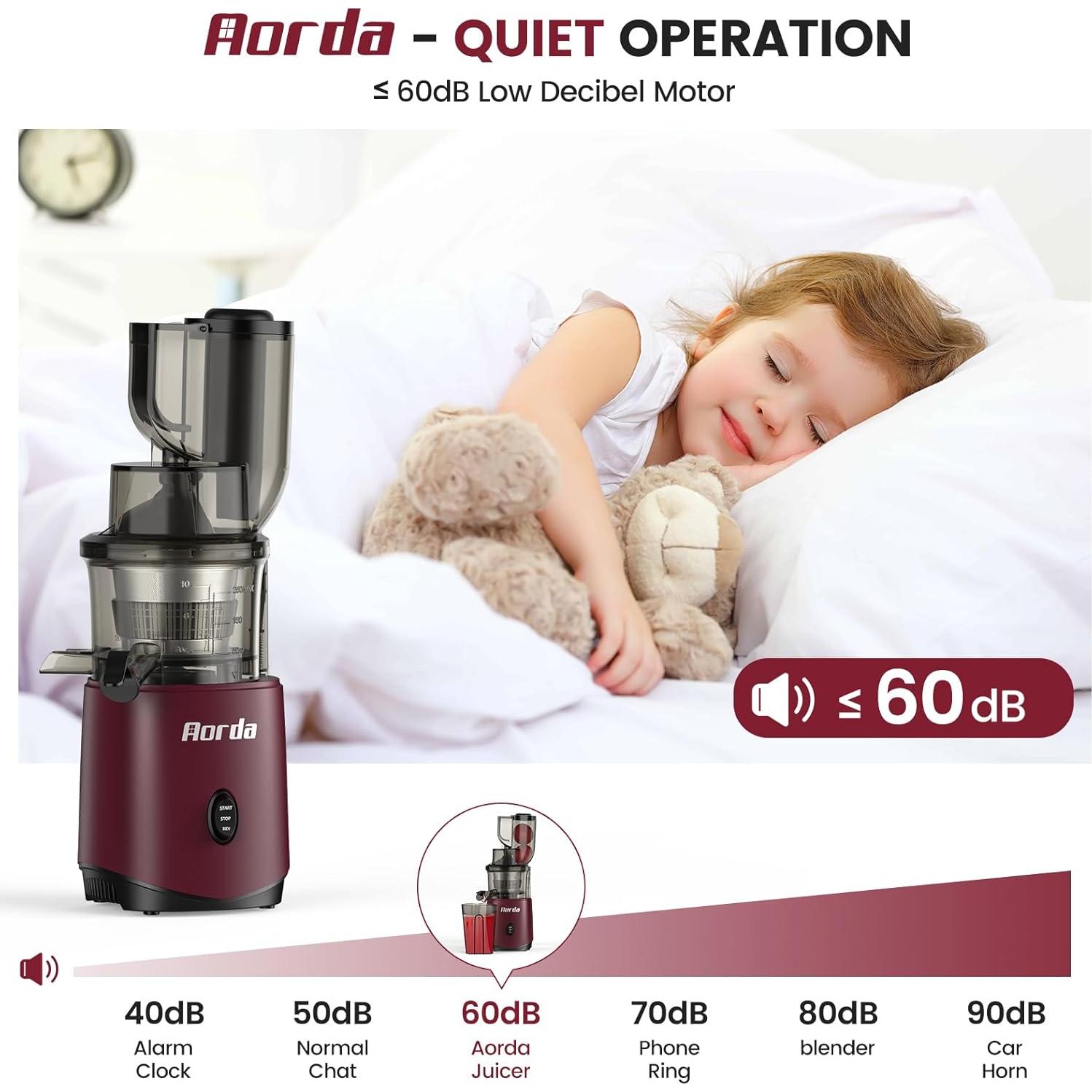 Exprimidor Masticador Aorda AR 200W Rojo para Frutas y Verduras