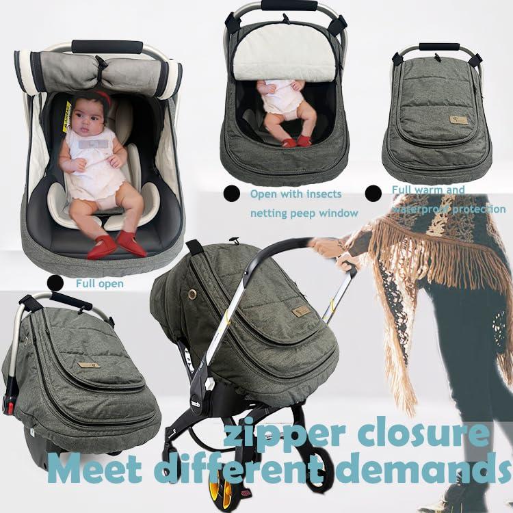 Funda de Asiento de Coche para Bebés YAZELY Gris Invierno