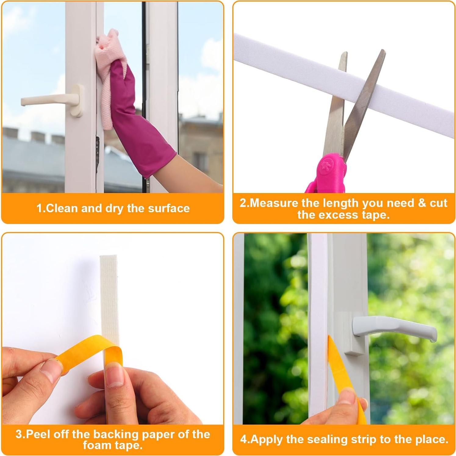 Tira de sellado autoadhesiva Pazaka 2 rollos 10.06 m espuma blanca