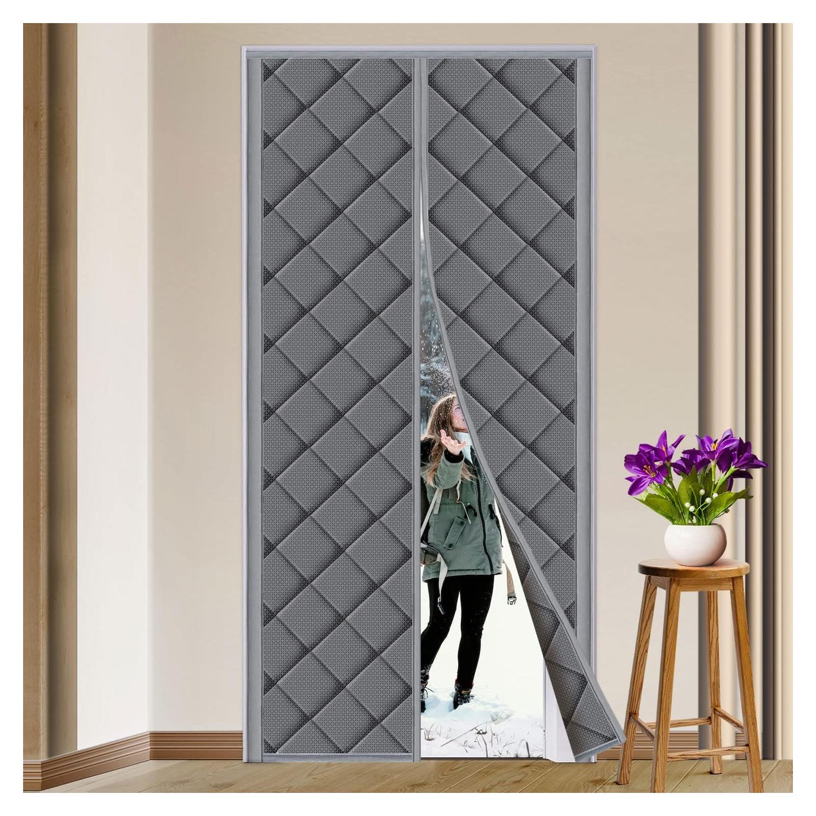 Cortina de Puerta Aislante Magnética TUZIER 34x81 Gris