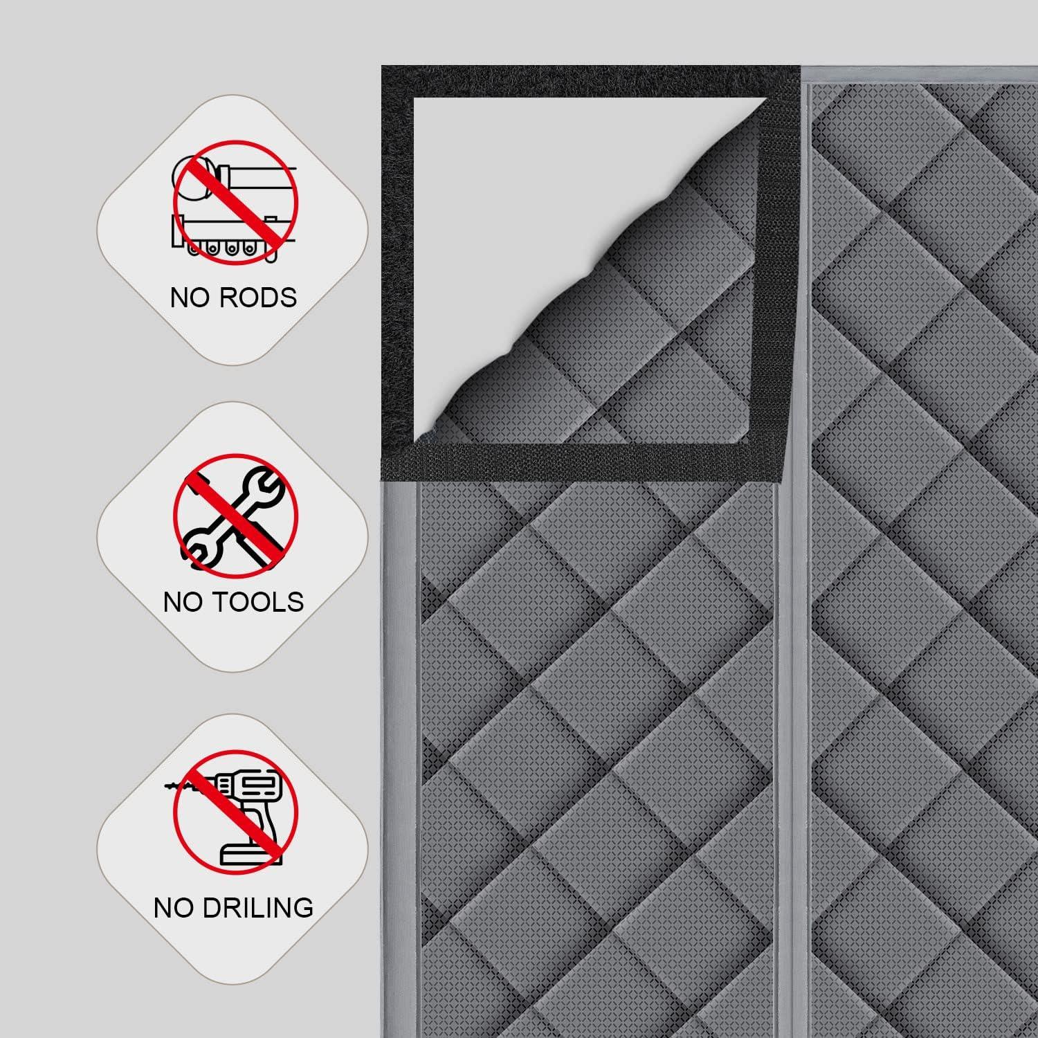 Cortina de Puerta Aislante Magnética TUZIER 34x81 Gris