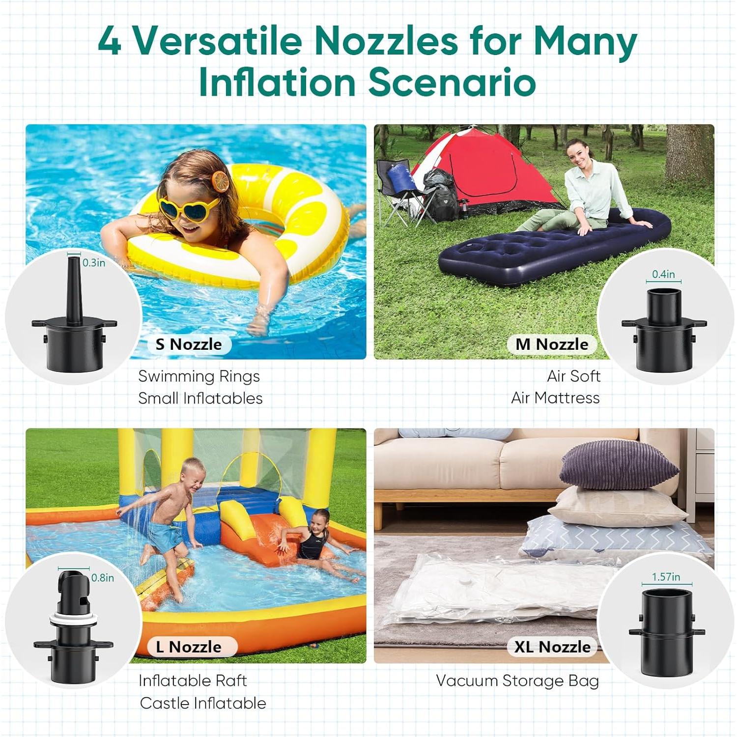 Bomba de Aire Eléctrica MAACLOUD 8605 400W Inflador Rápido