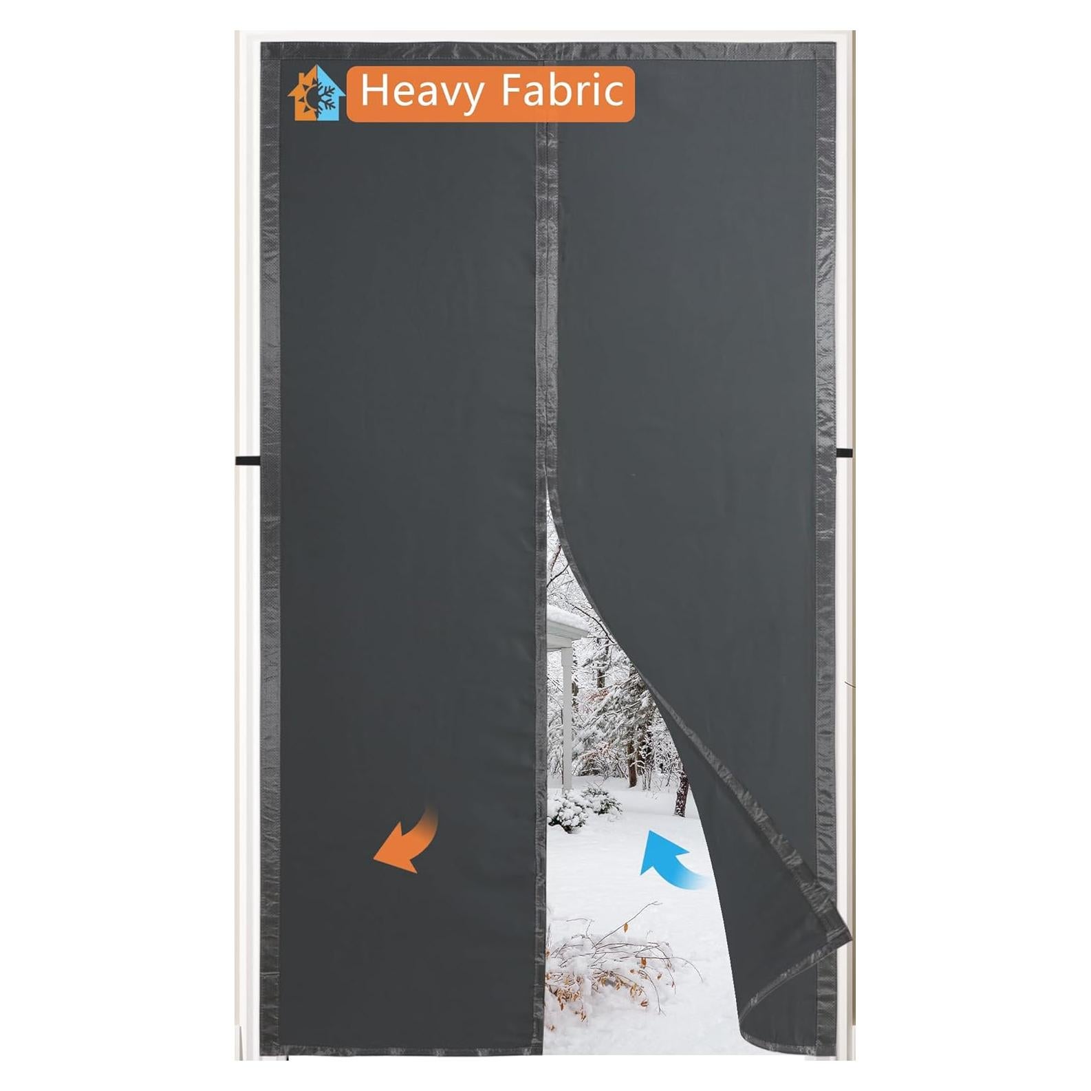 Cortina de Puerta Aislante Térmica Mpmedo 34x81 cm Gris