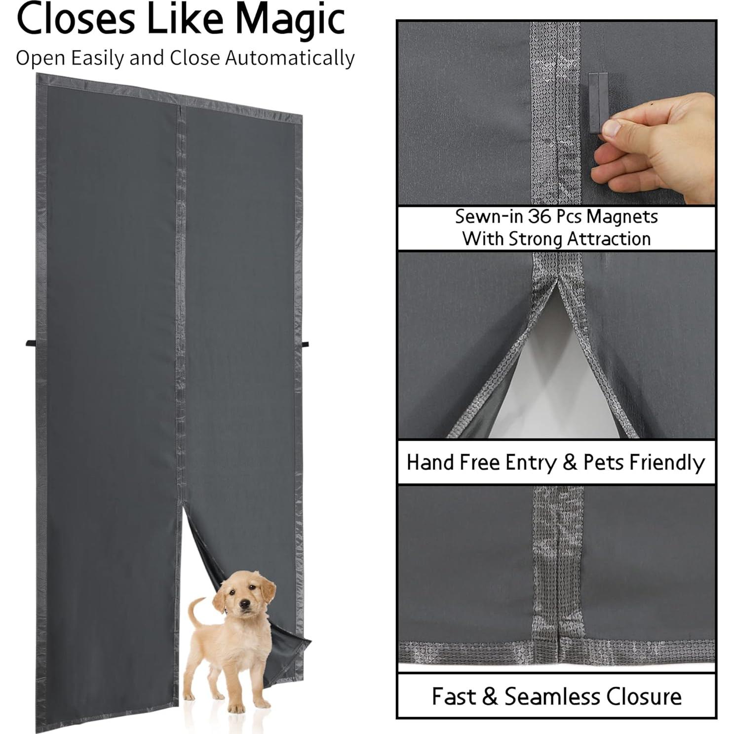 Cortina de Puerta Aislante Térmica Mpmedo 34x81 cm Gris