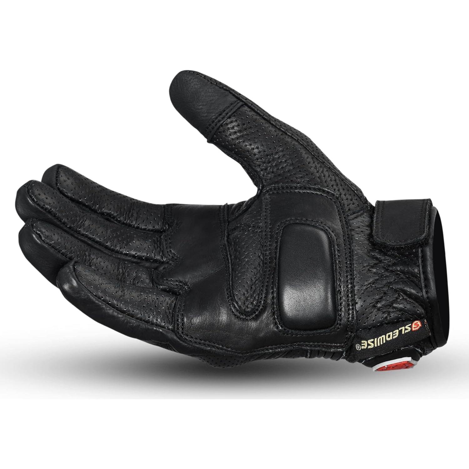 Guantes de motocicleta Sledwise de cuero con protección
