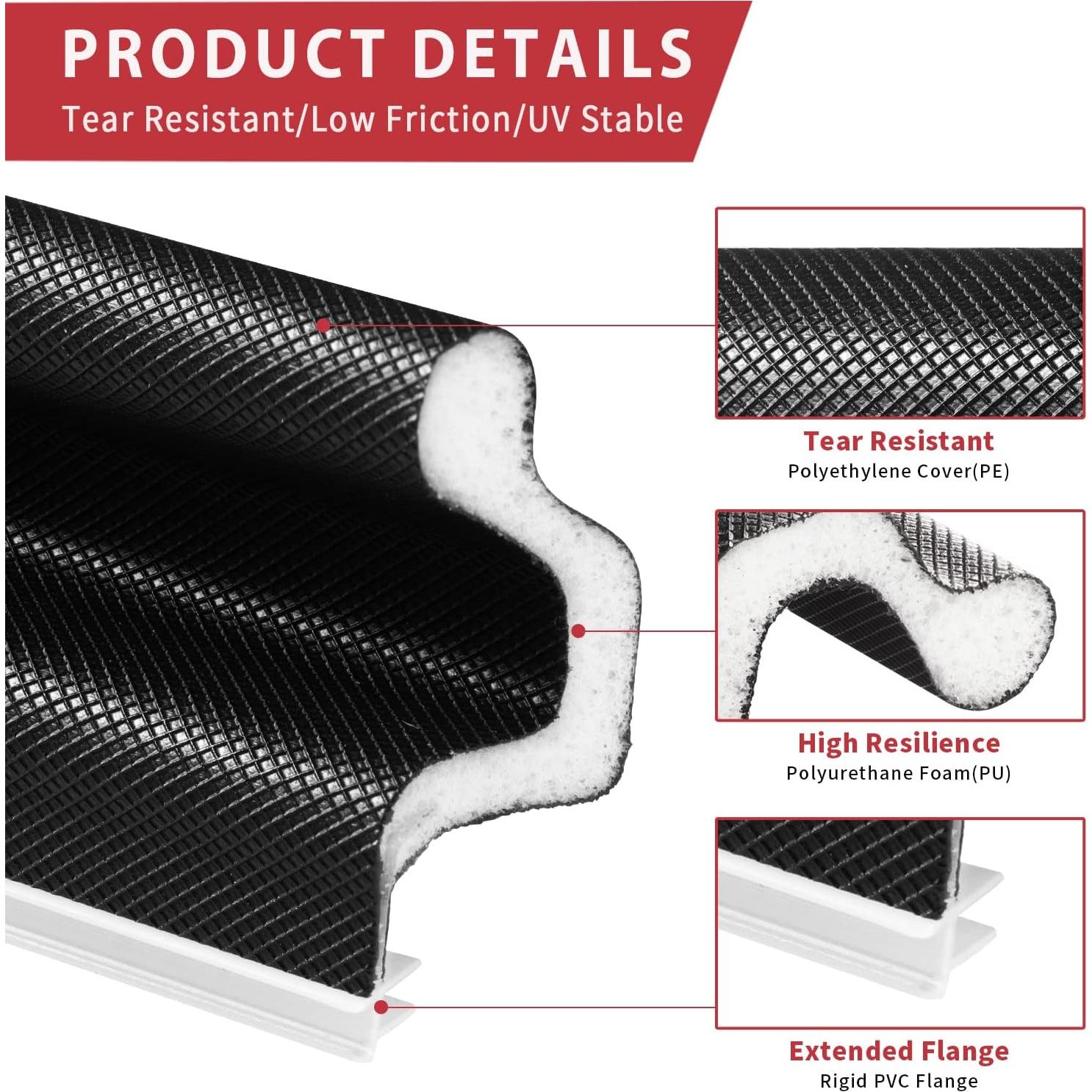 Sello de Puerta Aislante Fingwerk 8m Negro PVC - Fácil Instalación