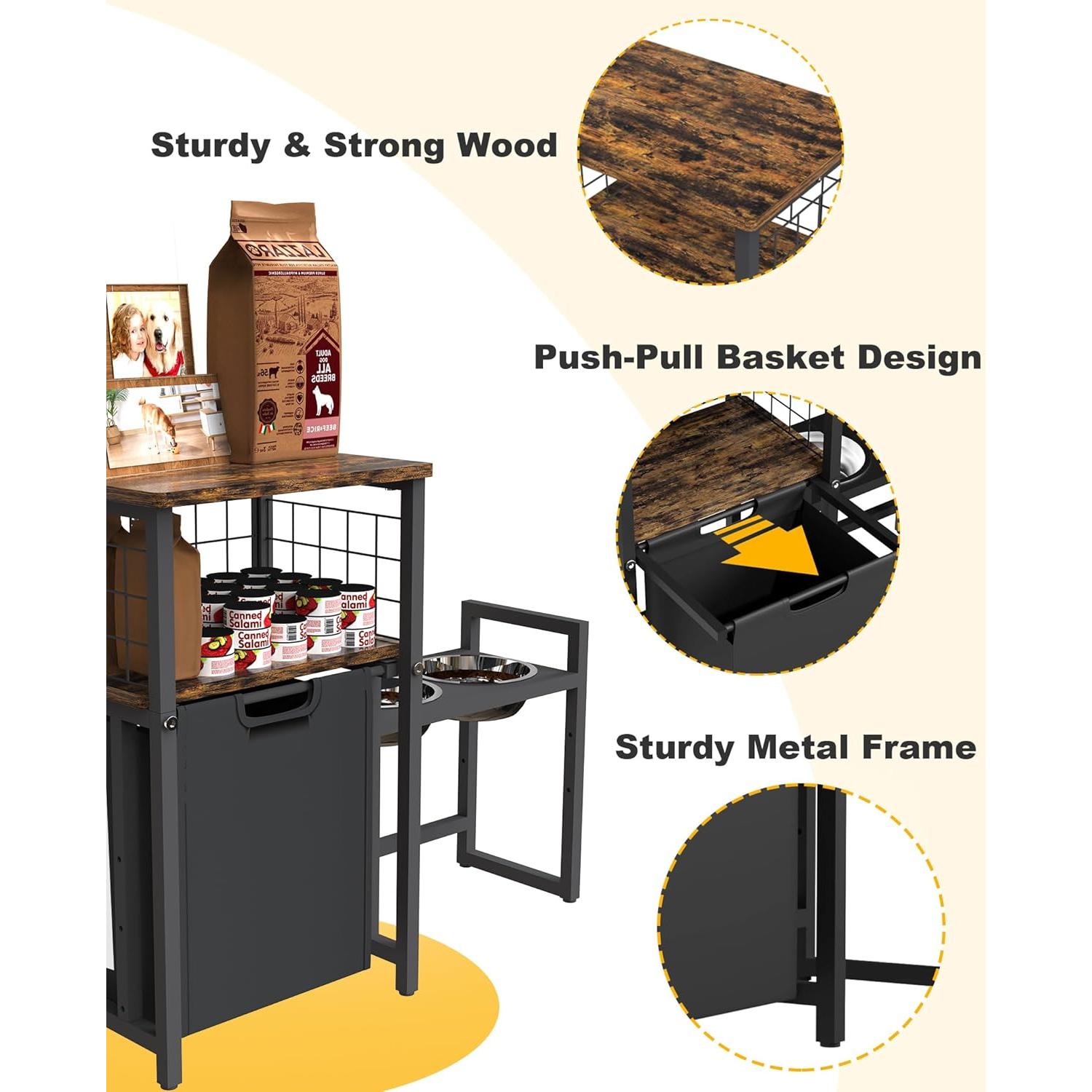 Estación de Alimentación para Mascotas Sungaryard con 2 Tazones