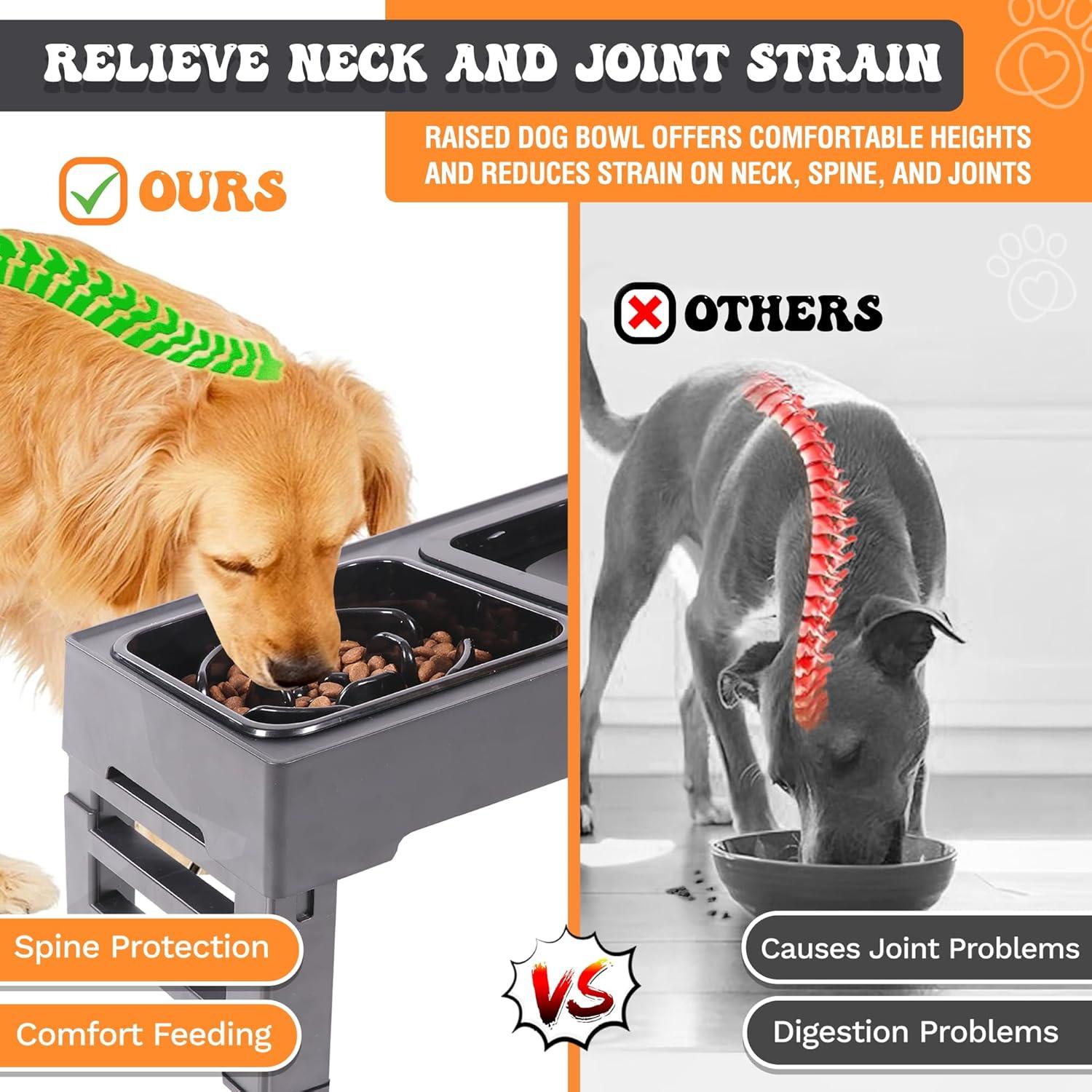 Cuencos Elevados para Perros PET POWER, 4 Alturas Ajustables