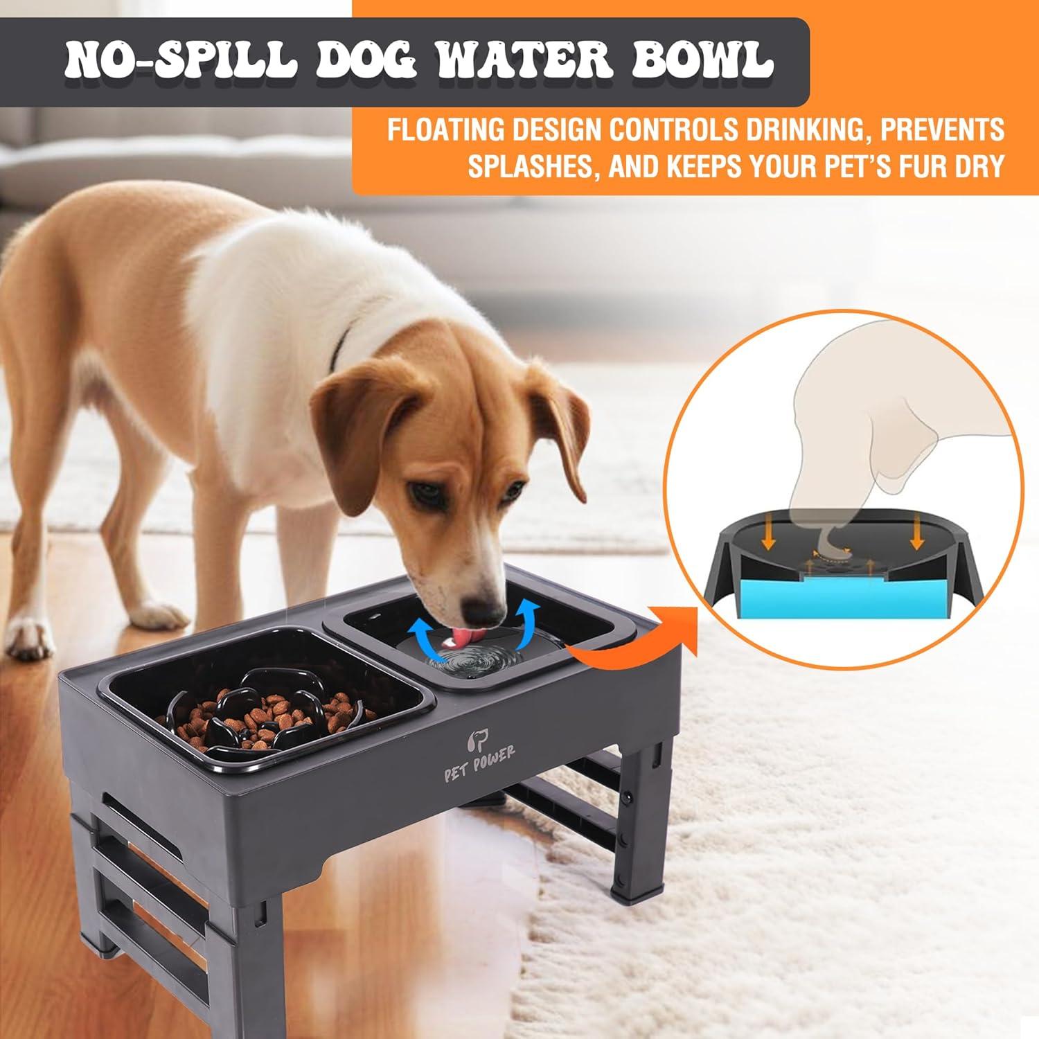 Cuencos Elevados para Perros PET POWER, 4 Alturas Ajustables