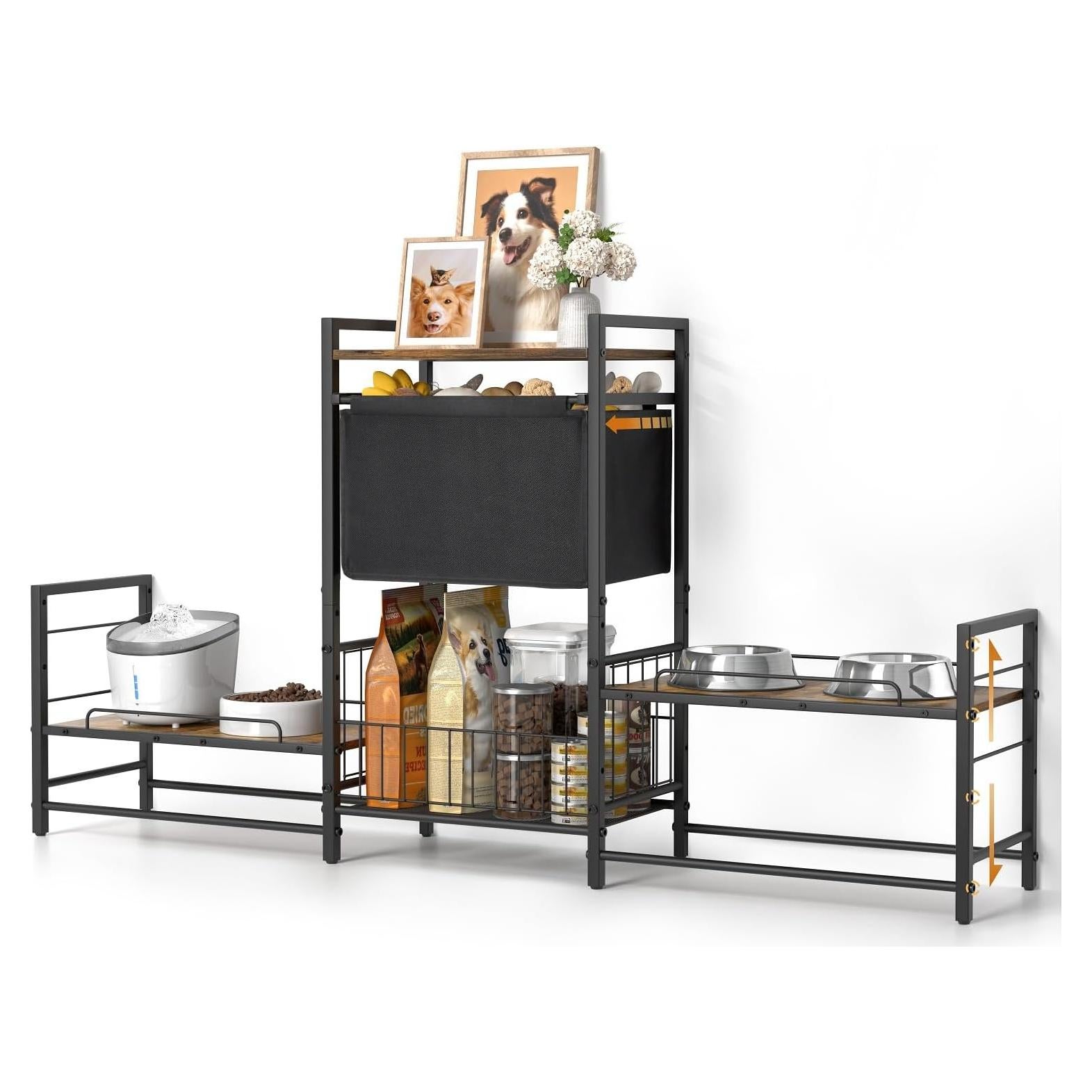 Soporte Elevado para Cuencos de Perro Lomivra con Almacenamiento