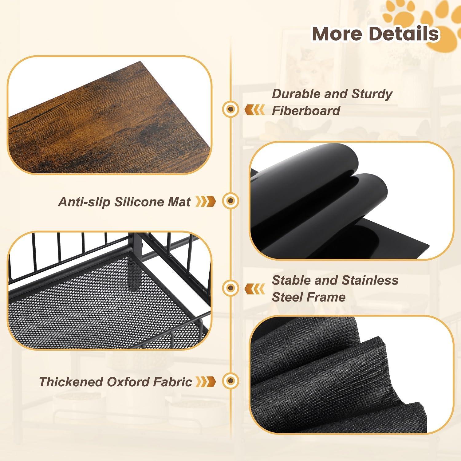 Soporte Elevado para Cuencos de Perro Lomivra con Almacenamiento