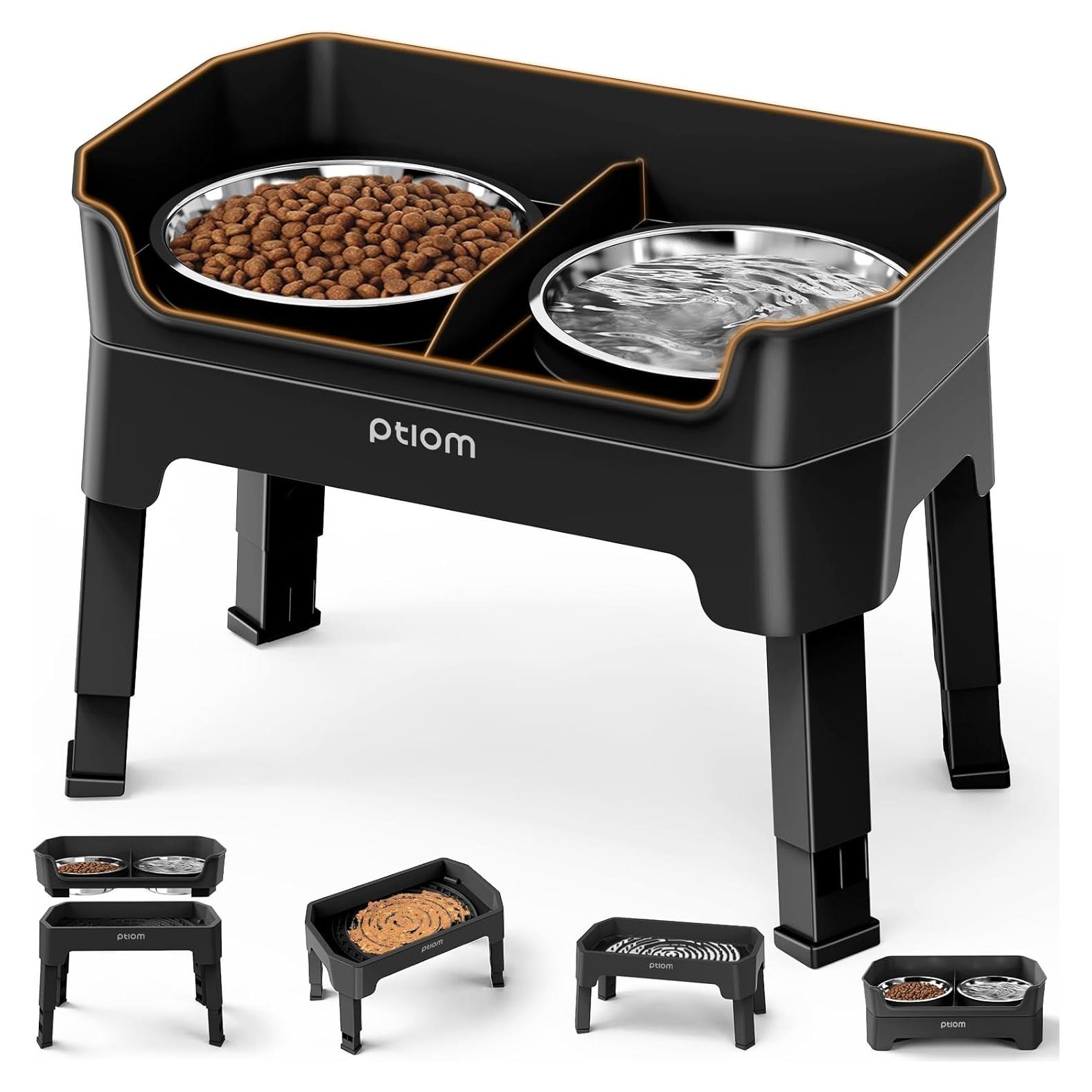 Cuencos Elevados para Perros KPWACD 2x1.65L Ajustables