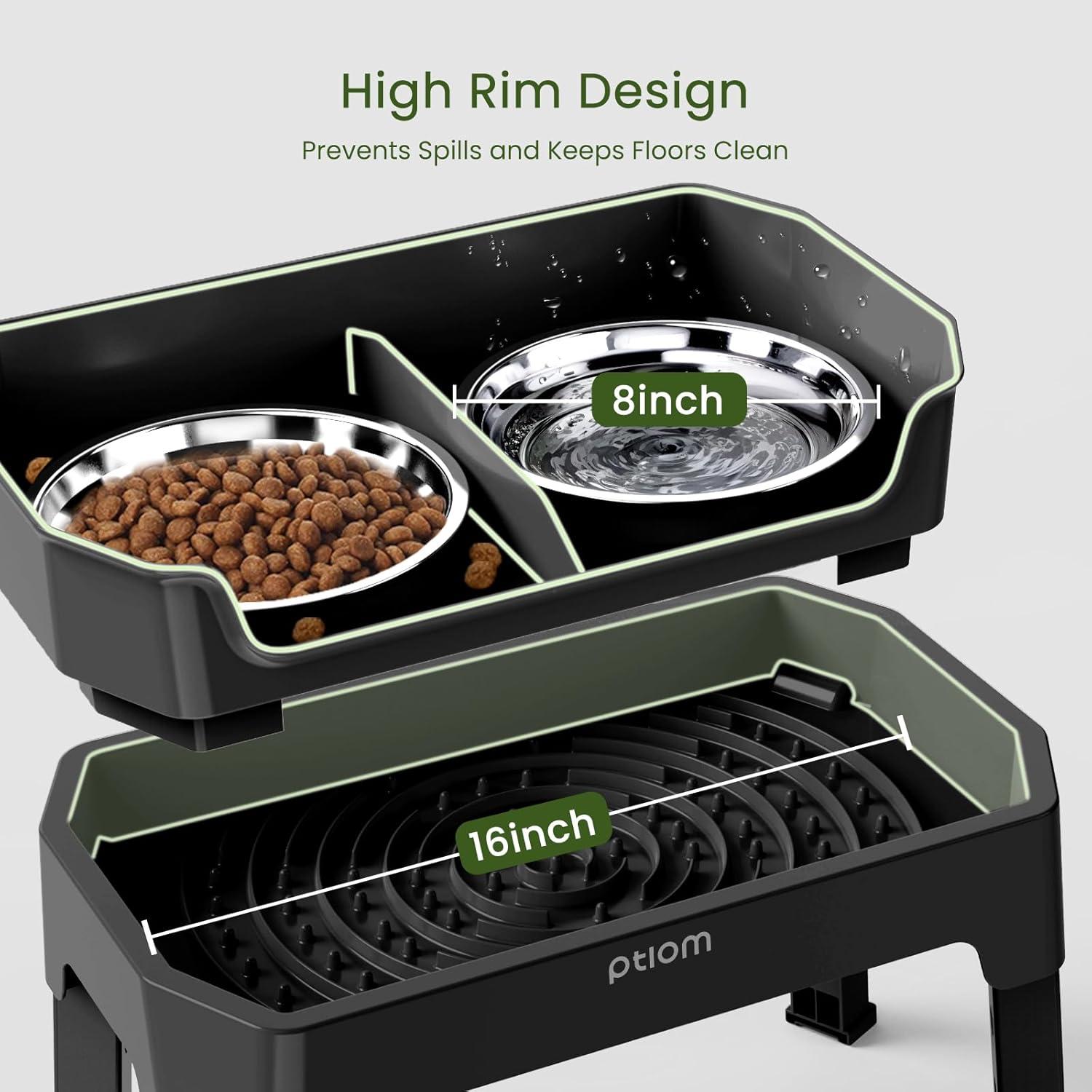 Cuencos Elevados para Perros KPWACD 2x1.65L Ajustables