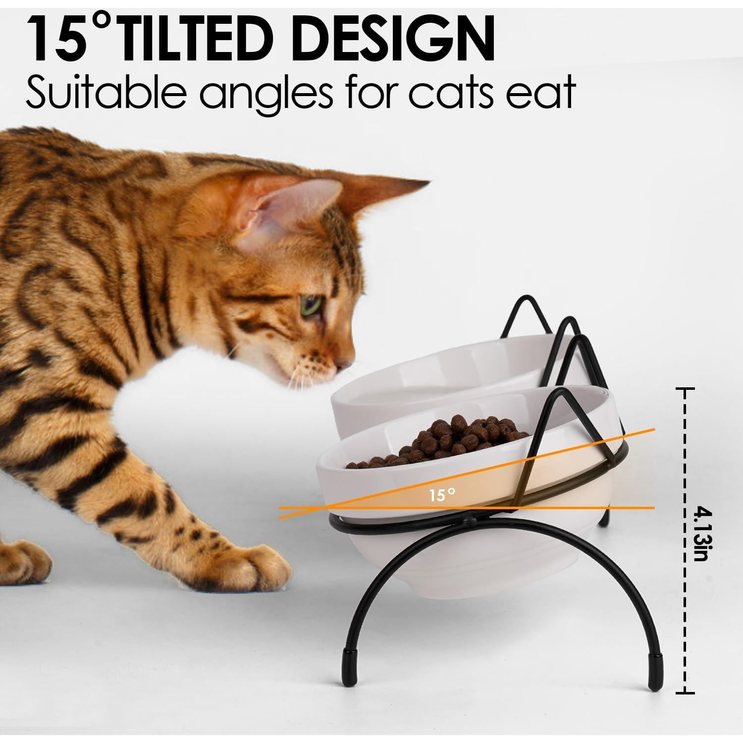 Juego de Tazones Dobles Elevados para Gatos Trundisan 12.7cm