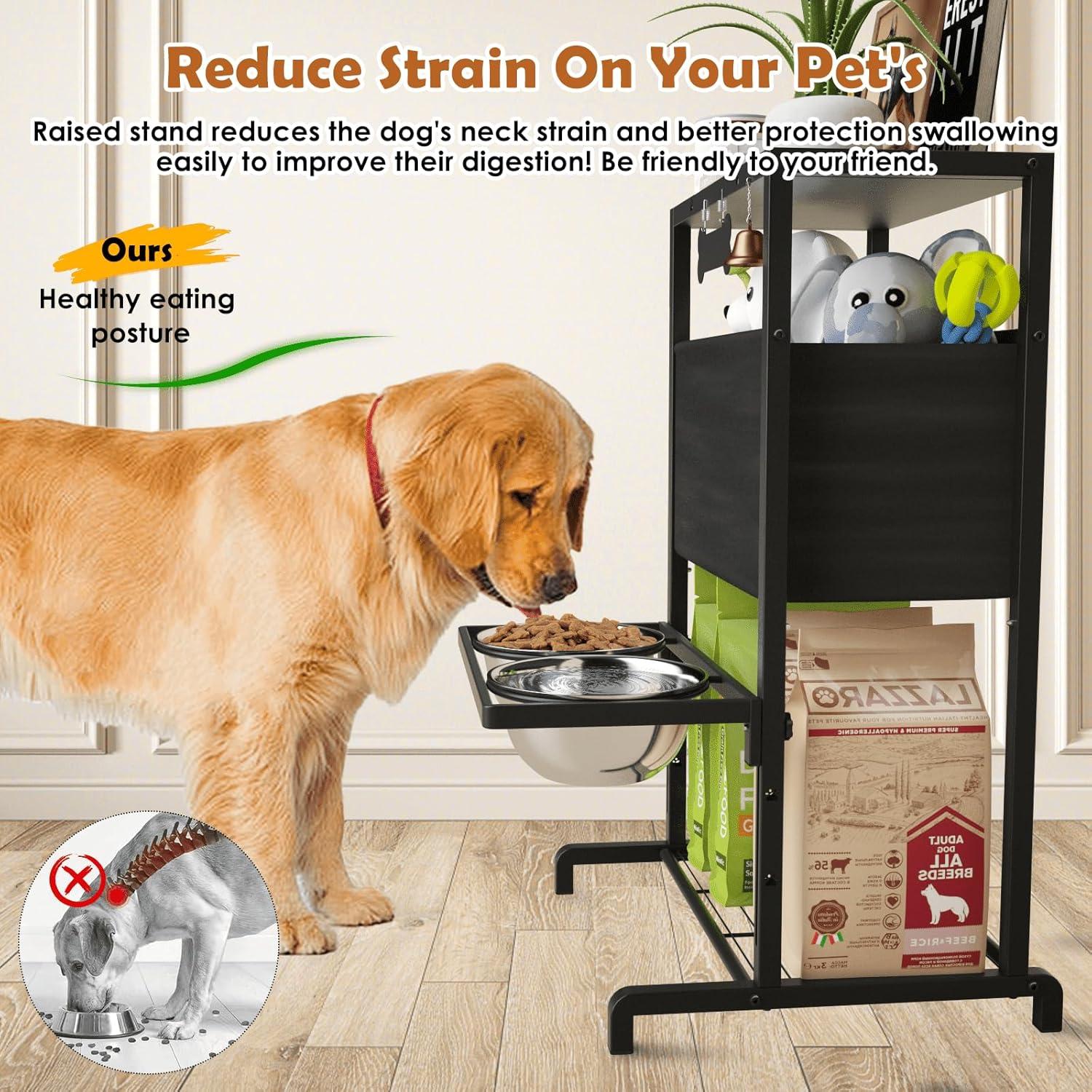 Cuencos Elevados para Perros SHAINFUN 11.4-30.5 cm 2x1700ml