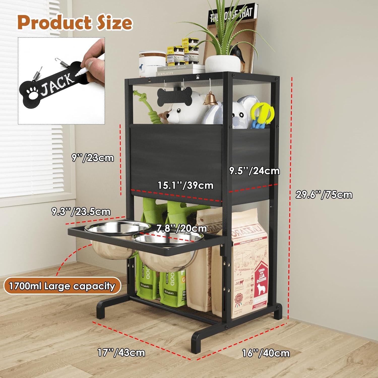 Cuencos Elevados para Perros SHAINFUN 11.4-30.5 cm 2x1700ml