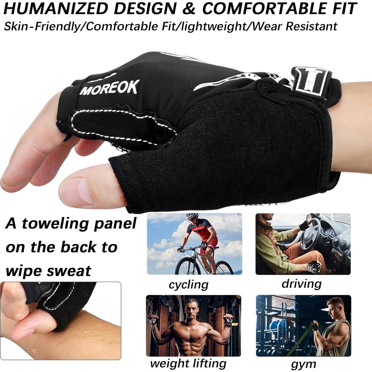 Guantes de Ciclismo MOREOK Medianos con Almohadilla de Gel