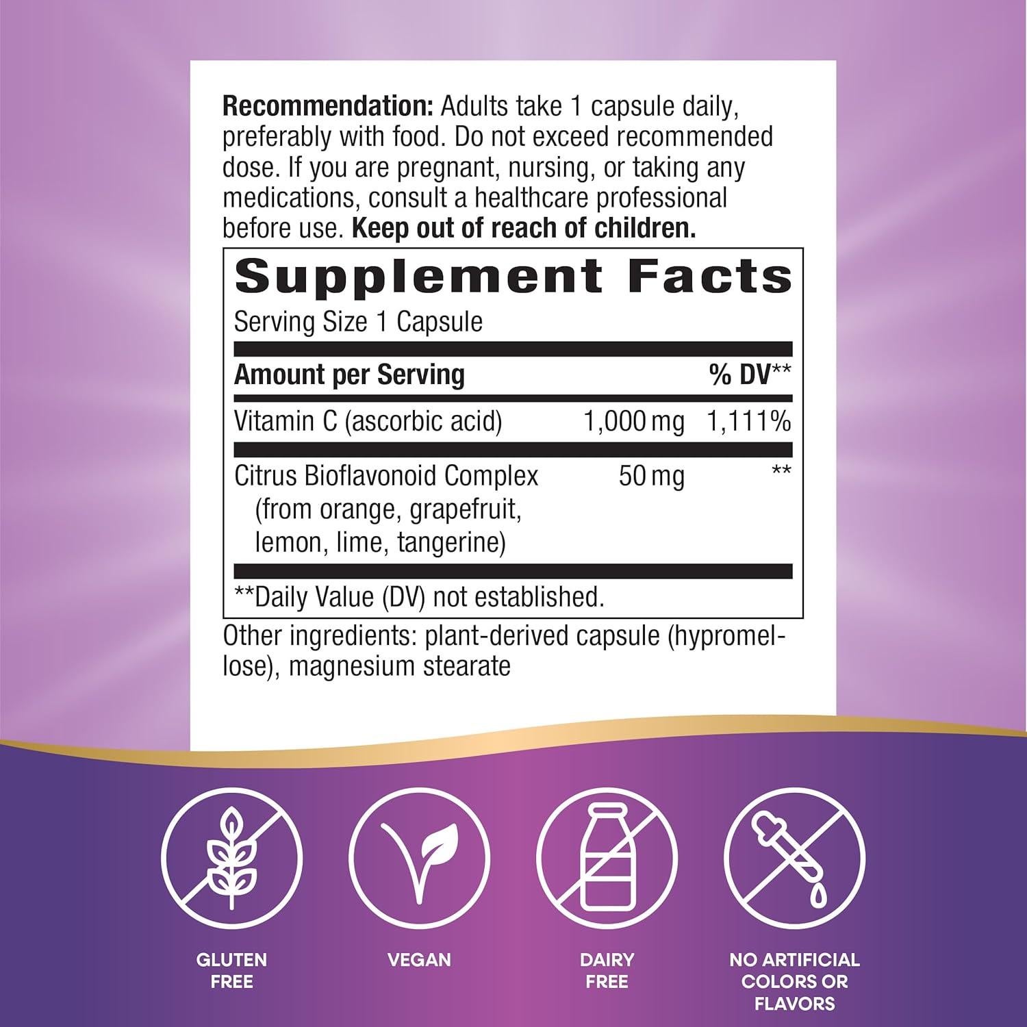 Vitamina C Extra Fuerte Nature's Way 100 Cápsulas Veganas 1g