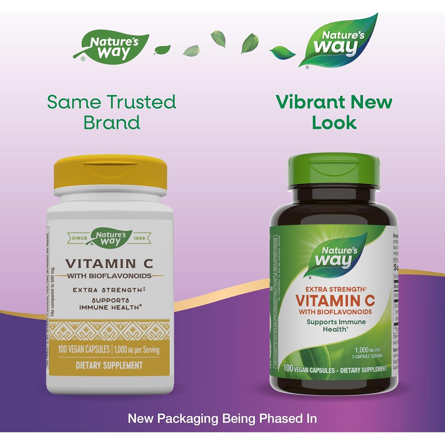 Vitamina C Extra Fuerte Nature's Way 100 Cápsulas Veganas 1g