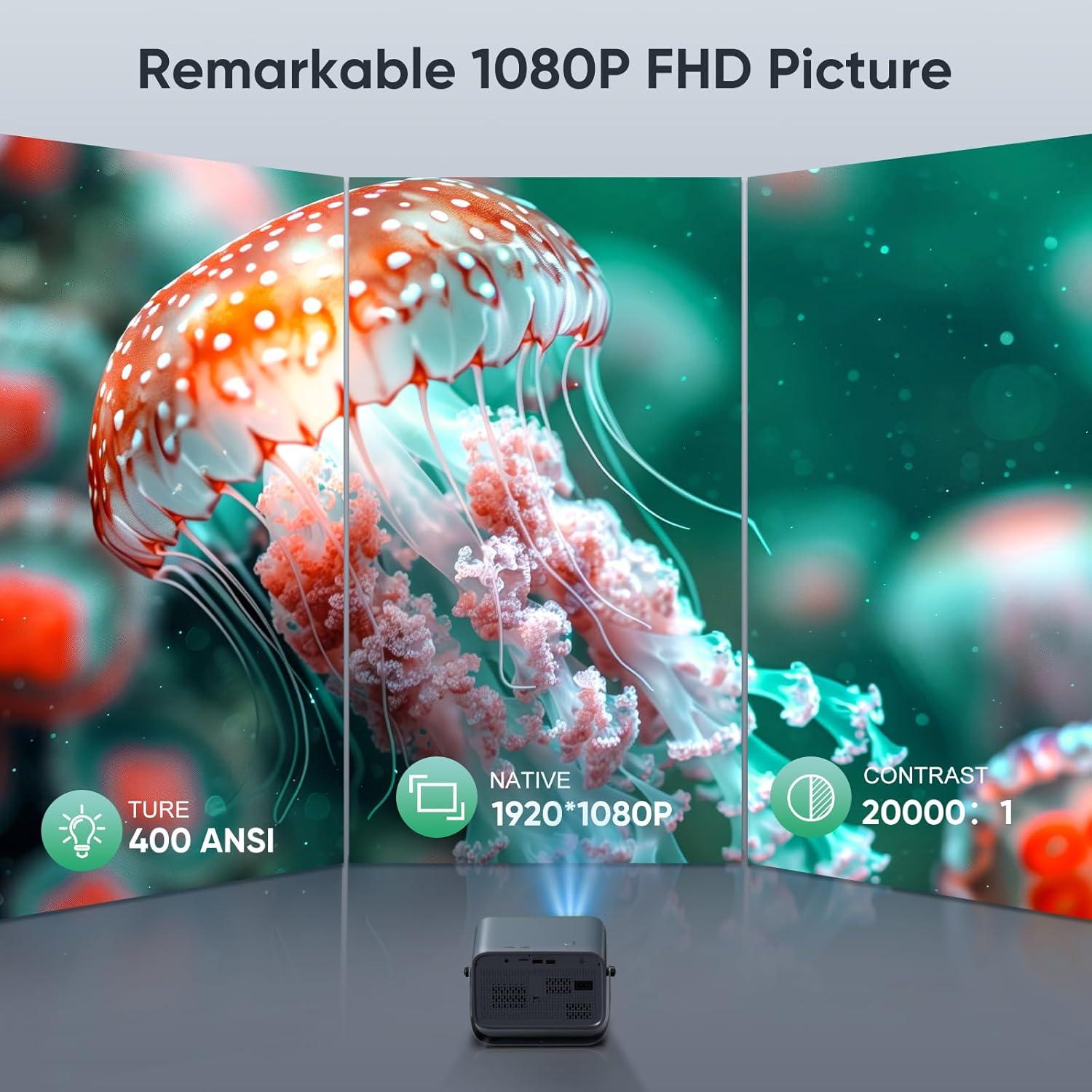 Proyector 4K Haqdl HA04 Mini con Auto Enfoque y WiFi