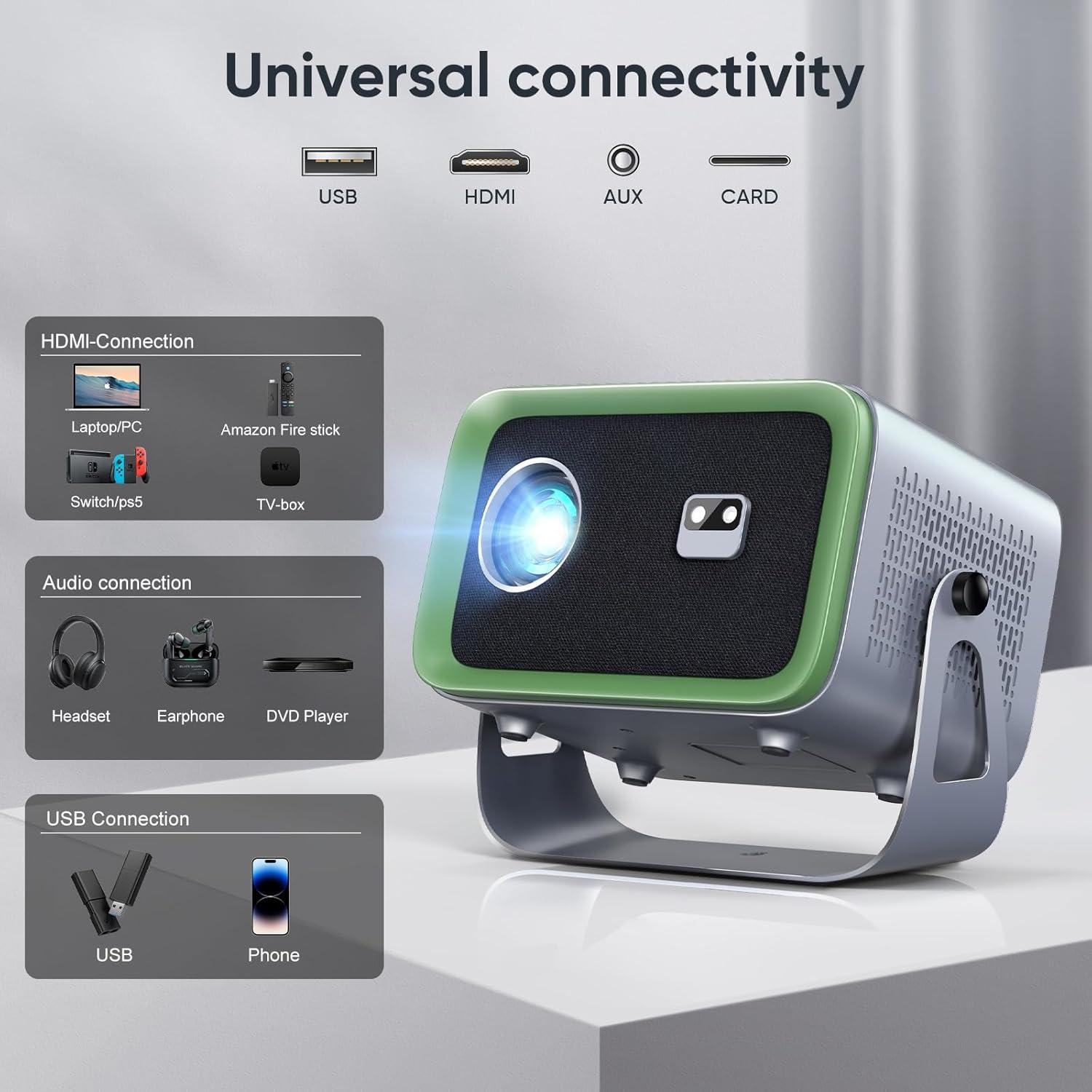 Proyector 4K Haqdl HA04 Mini con Auto Enfoque y WiFi