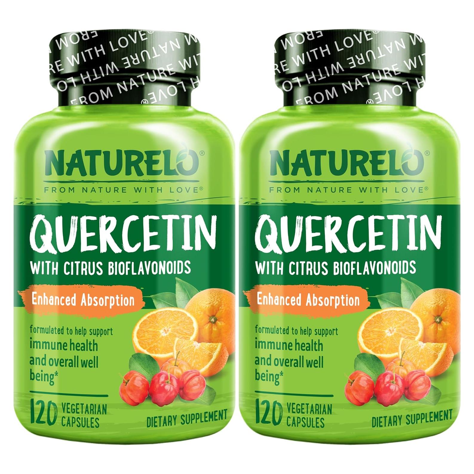 NATURELO Quercetina con Bioflavonoides Cítricos - 240 Cápsulas Vegetarianas